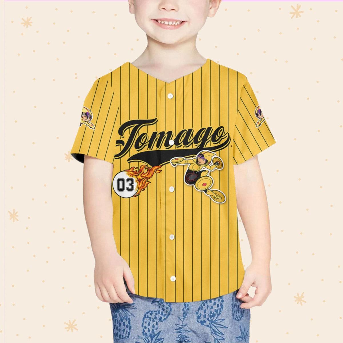 Mckenzieshoponline Big Hero Tomago Yellow Black Gift For Personalized Baseball Jersey For Fans - Image 5