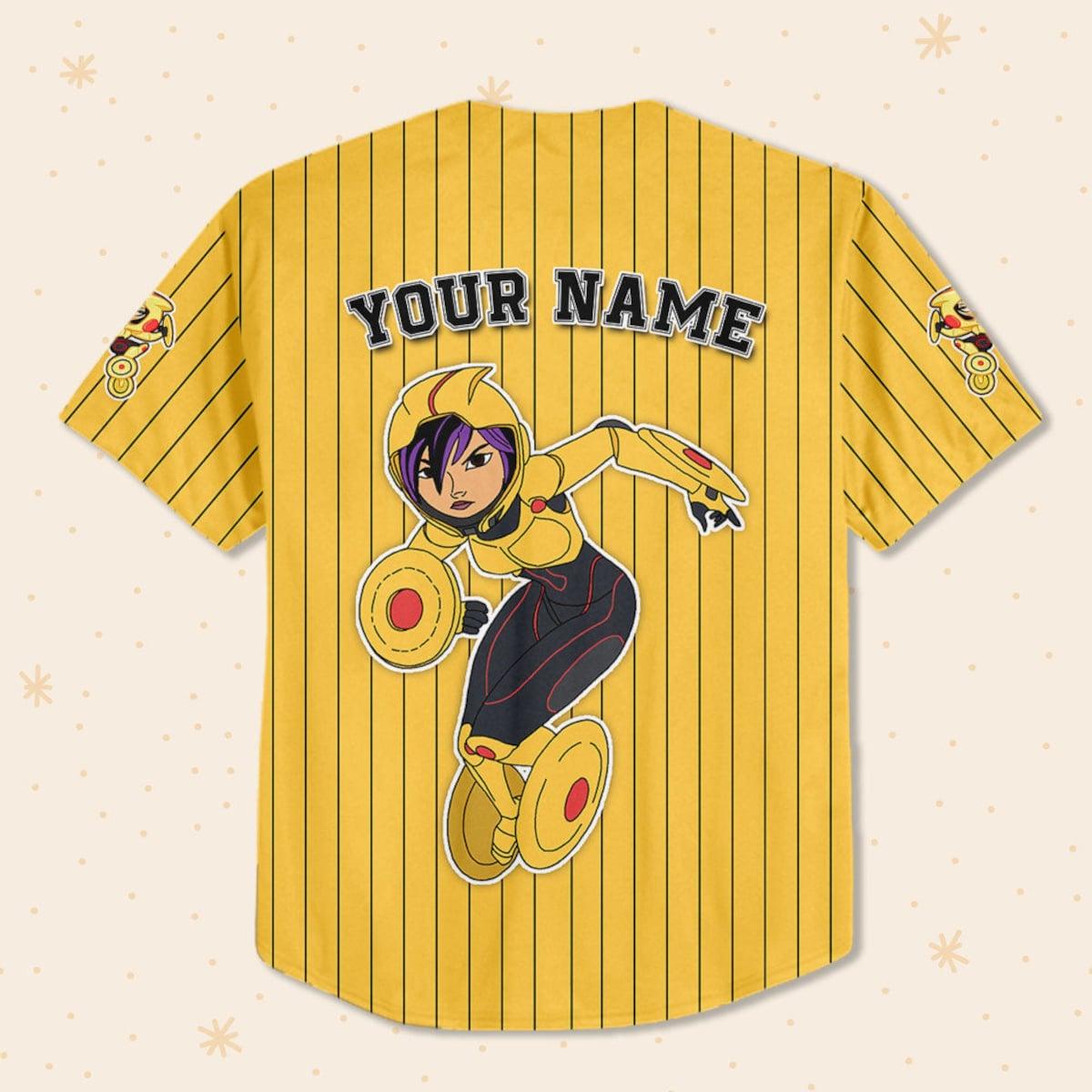 Mckenzieshoponline Big Hero Tomago Yellow Black Gift For Personalized Baseball Jersey For Fans - Image 4