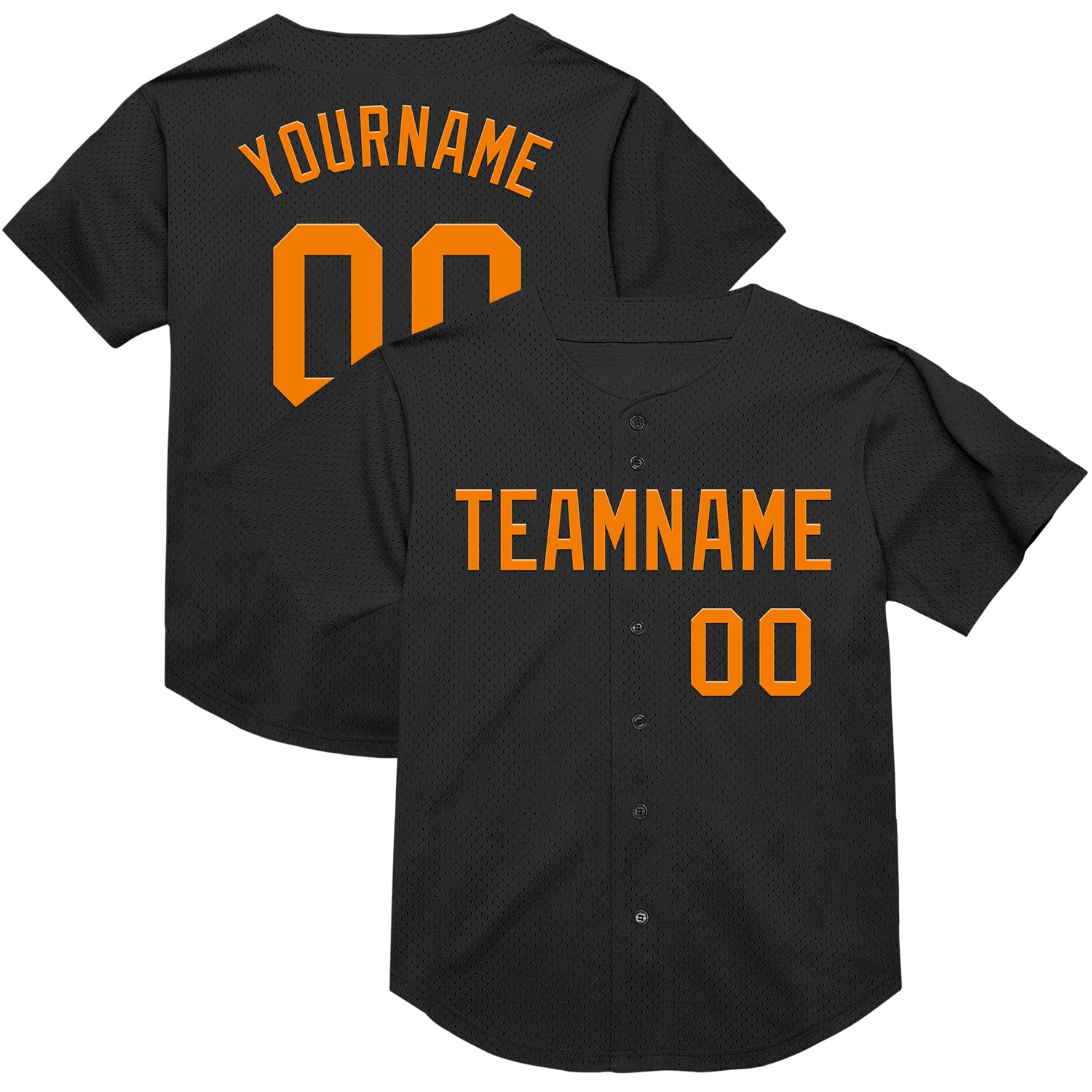 Mckenzieshoponline Black Bay Orange Mesh Throwback Personalized Baseball Jersey For Fans