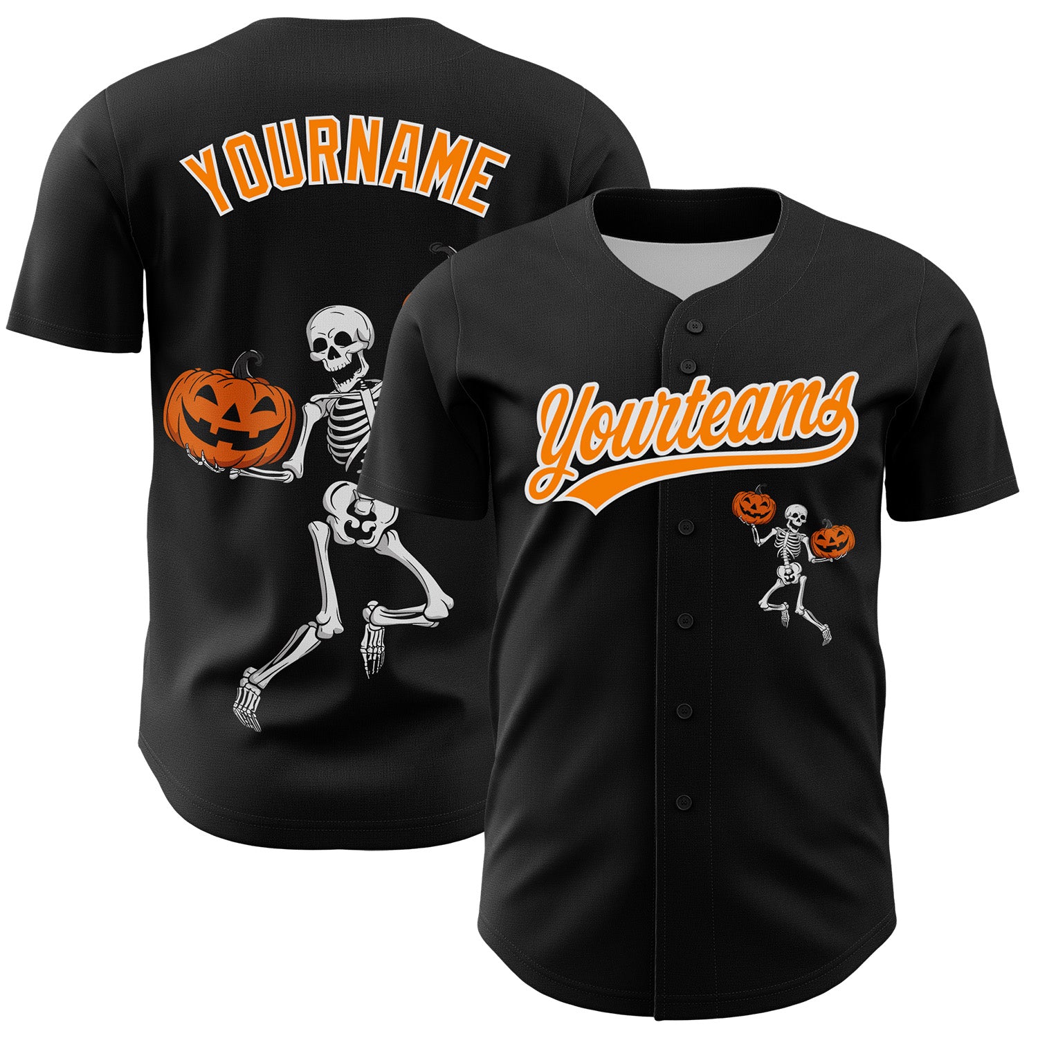 Mckenzieshoponline Black Bay Orange White 3D Halloween Personalized Baseball Jersey For Fans