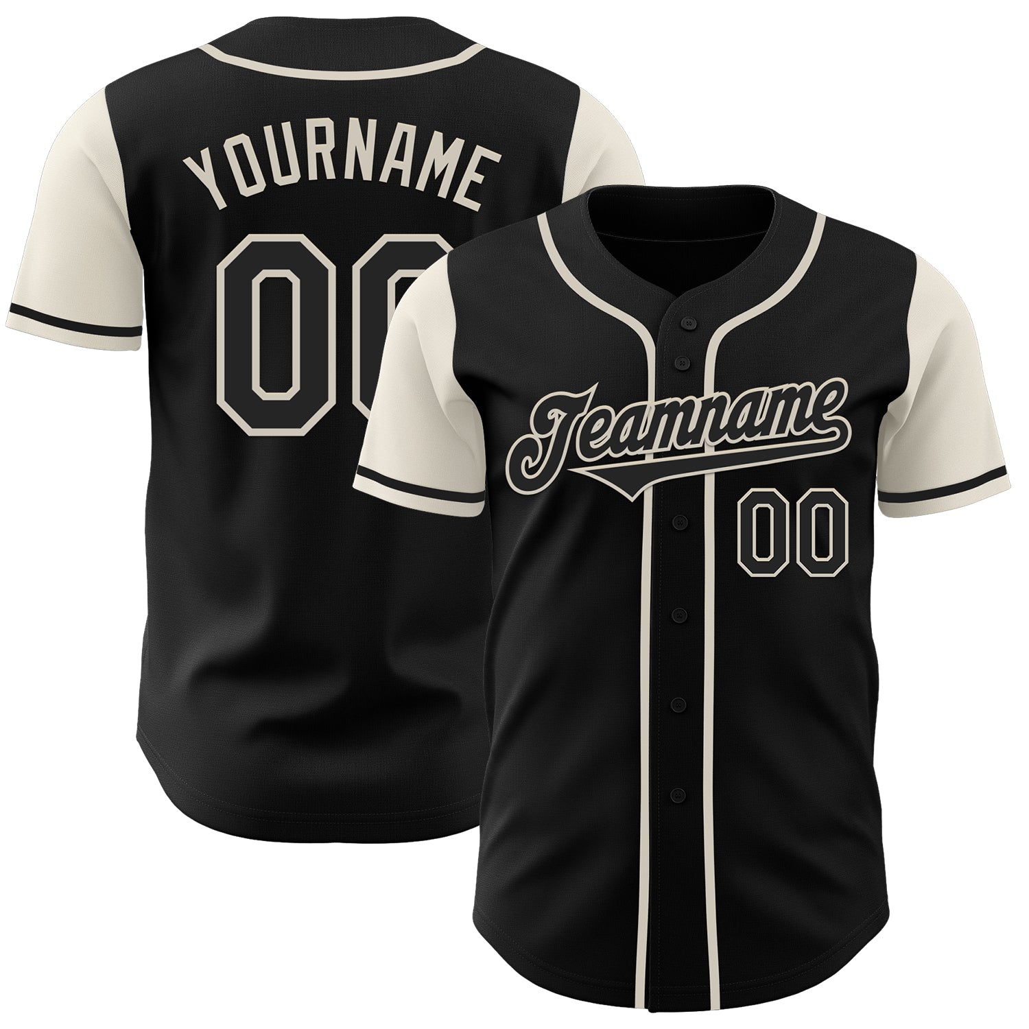 Jerseytrend Black Cream Two Tone Personalized Baseball Jersey For Fans