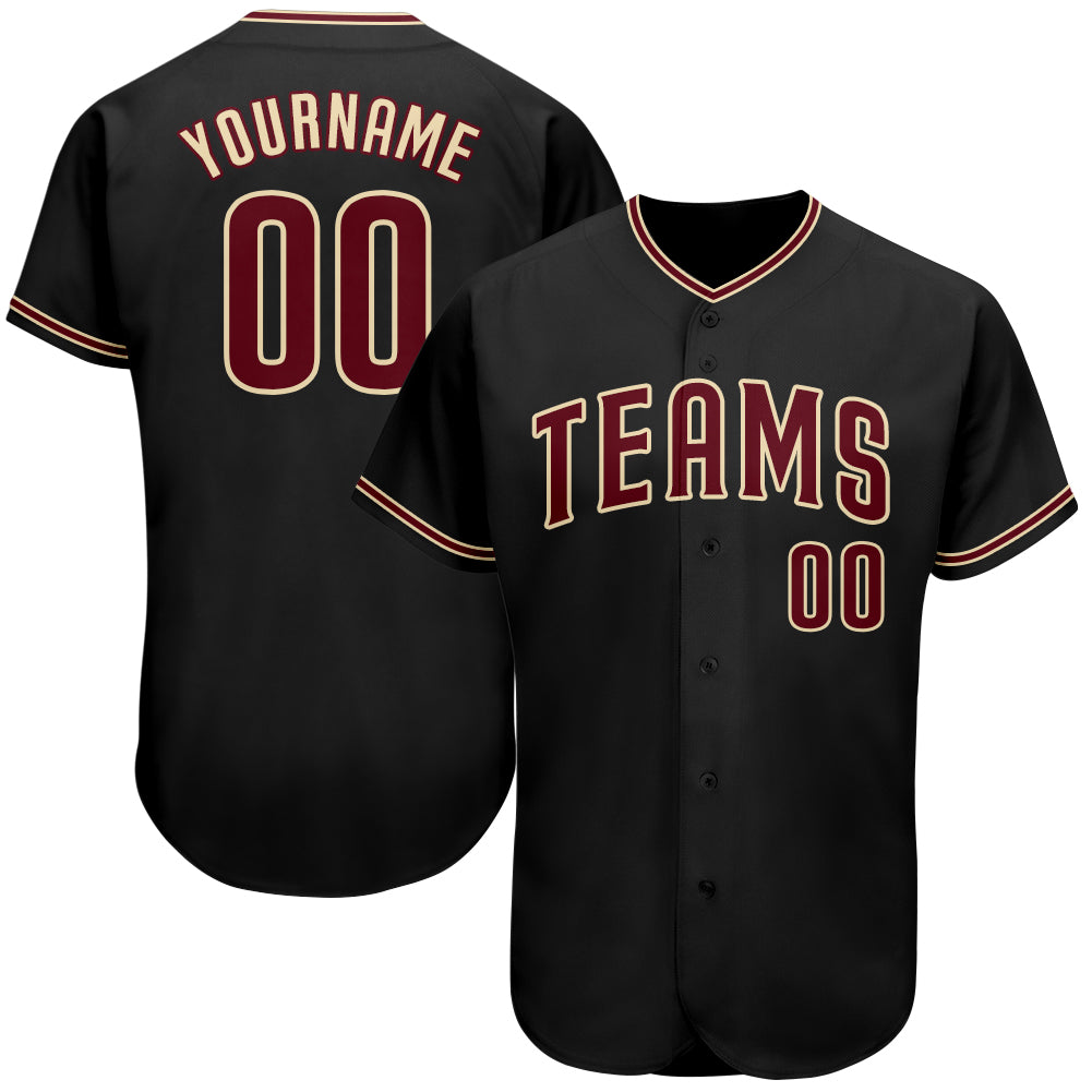 Jerseytrend Black Crimson City Cream Personalized Baseball Jersey For Fans