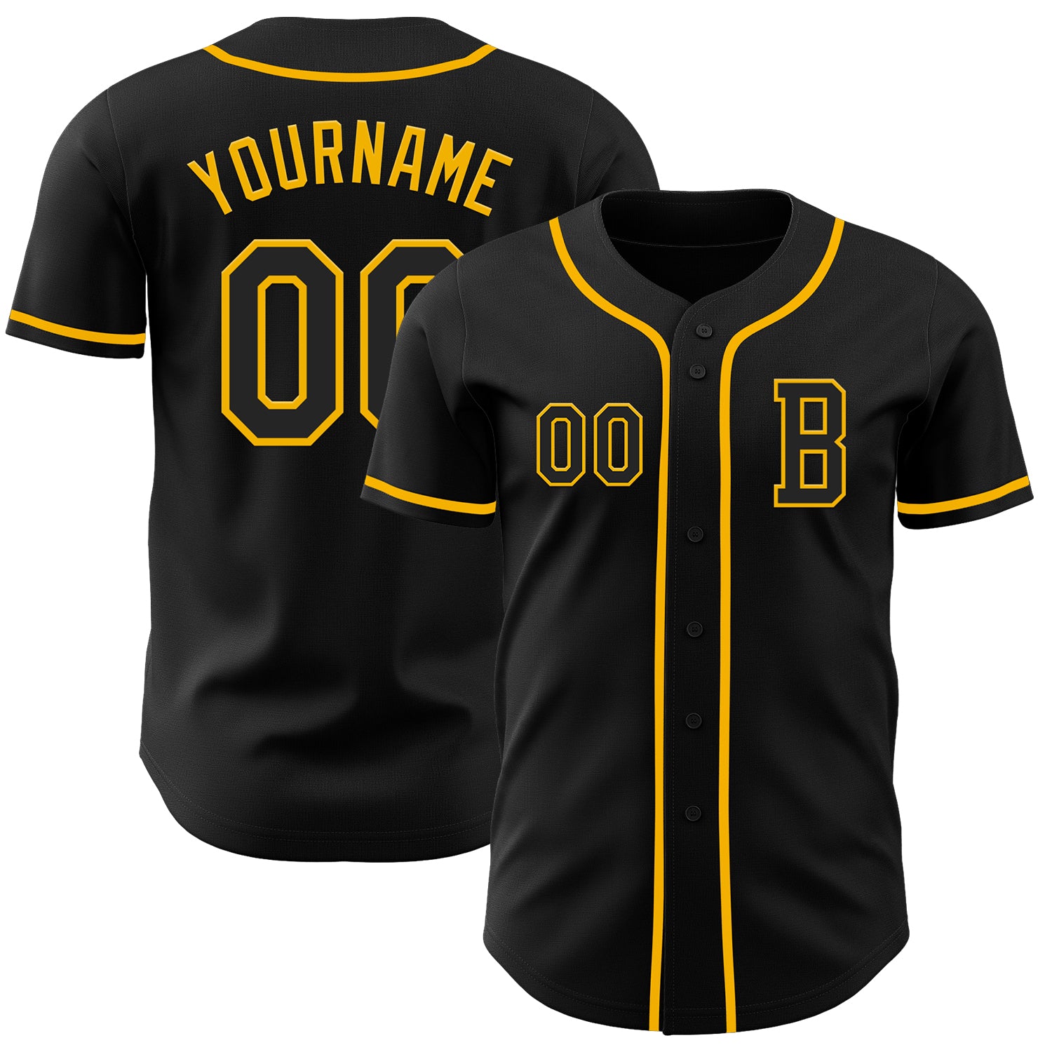 Mckenzieshoponline Black Gold Personalized Baseball Jersey For Fans