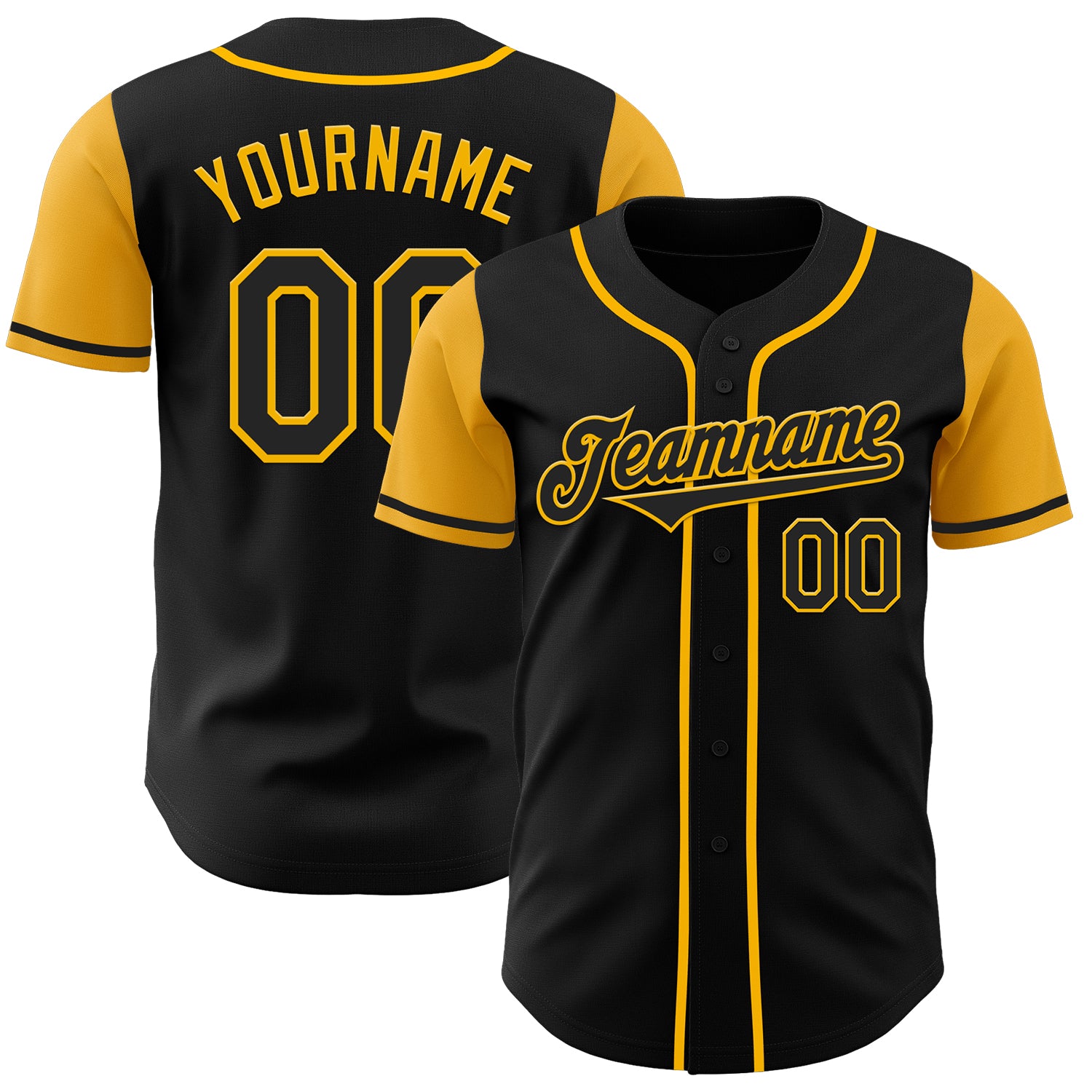 Jerseytrend Black Gold Two Tone Personalized Baseball Jersey For Fans