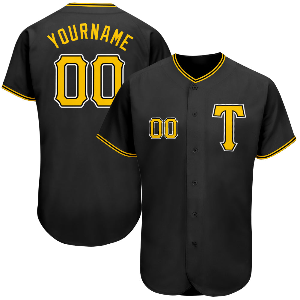 Jerseytrend Black Gold White Personalized Baseball Jersey For Fans