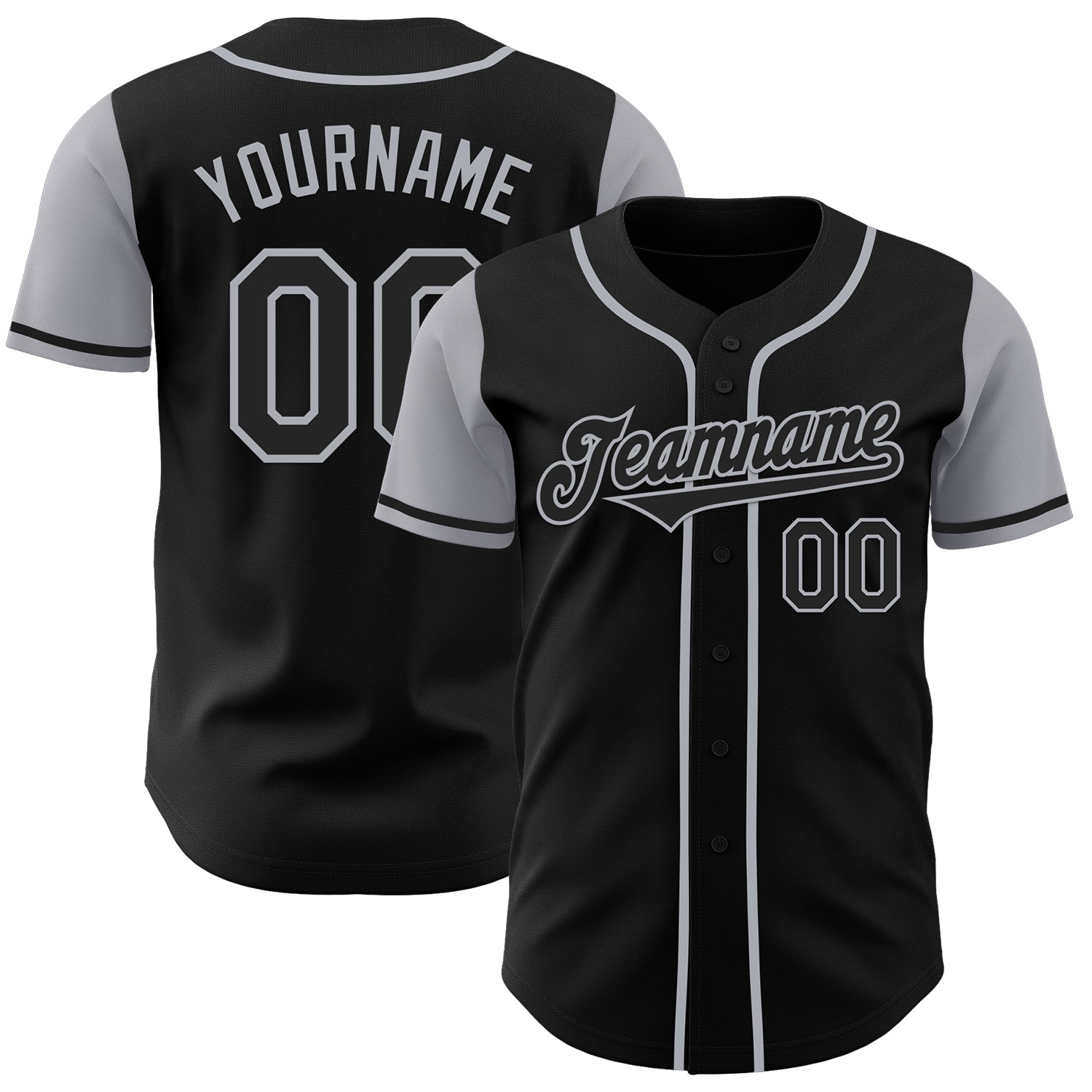 Jerseytrend Black Gray Two Tone Personalized Baseball Jersey For Fans