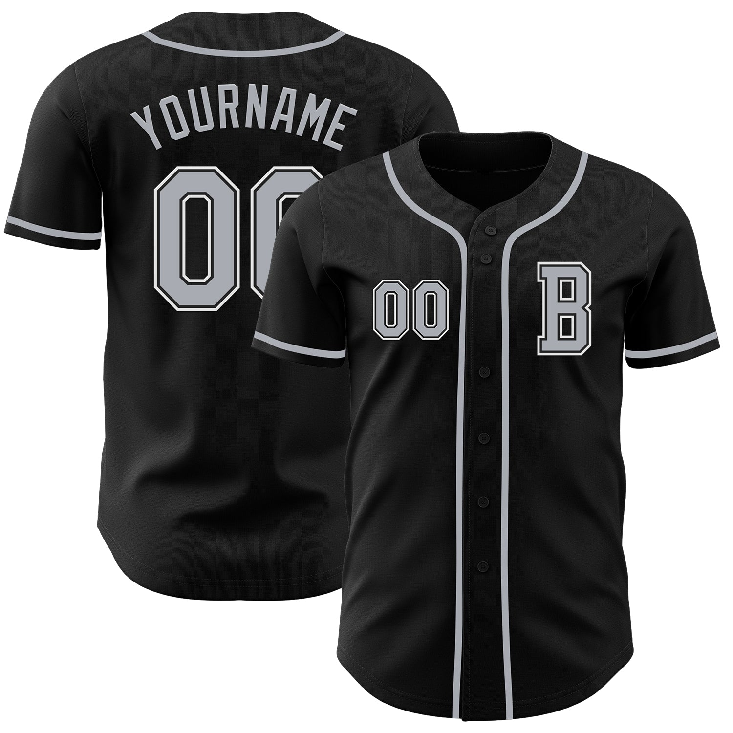 Jerseytrend Black Gray White Personalized Baseball Jersey For Fans