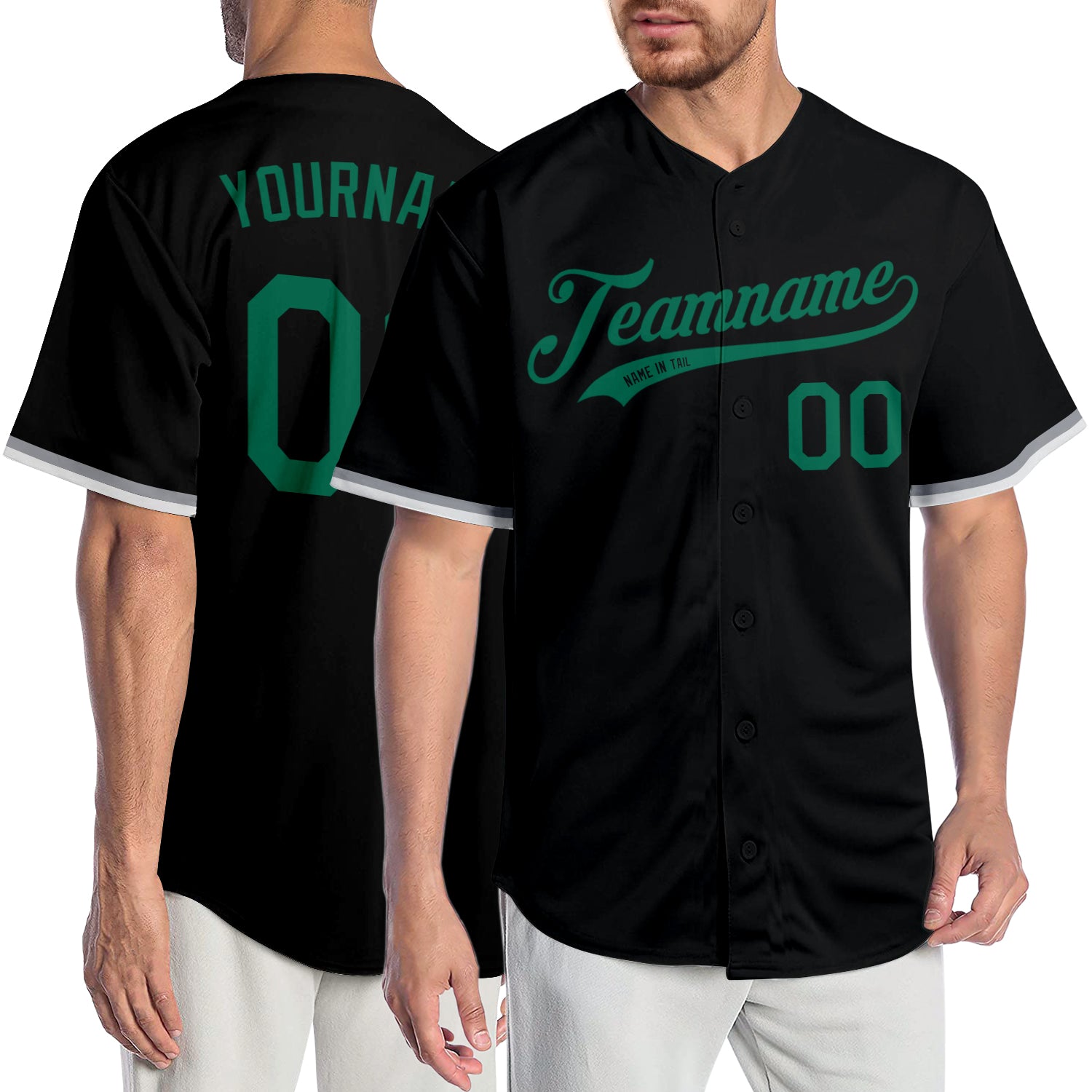 Jerseytrend Black Kelly Green Personalized Baseball Jersey For Fans