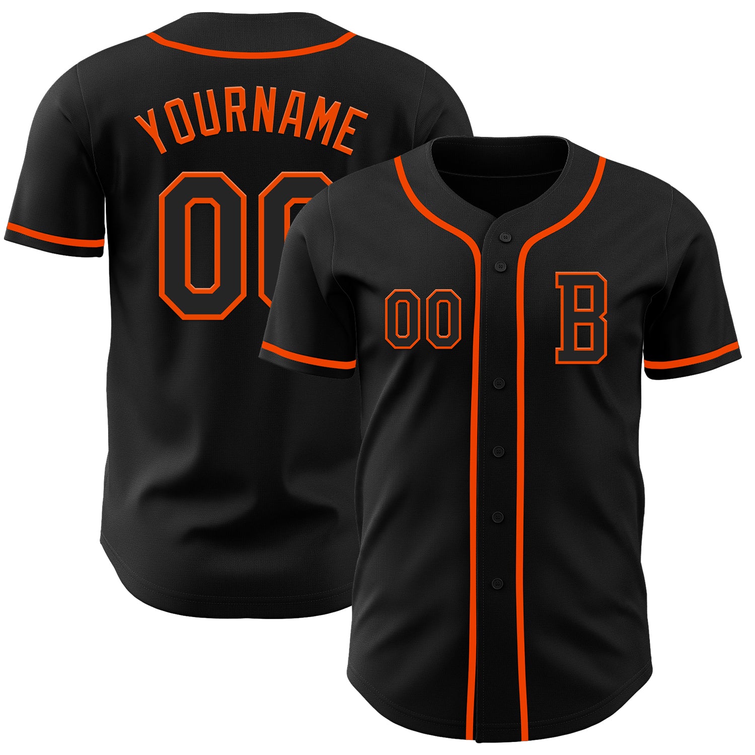 Mckenzieshoponline Black Orange Personalized Baseball Jersey For Fans