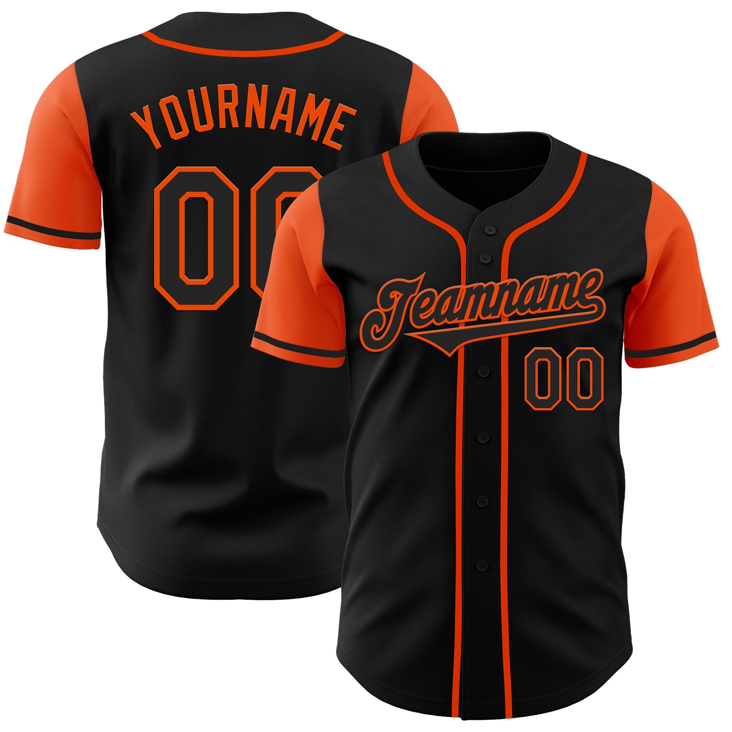 Jerseytrend Black Orange Two Tone Personalized Baseball Jersey For Fans