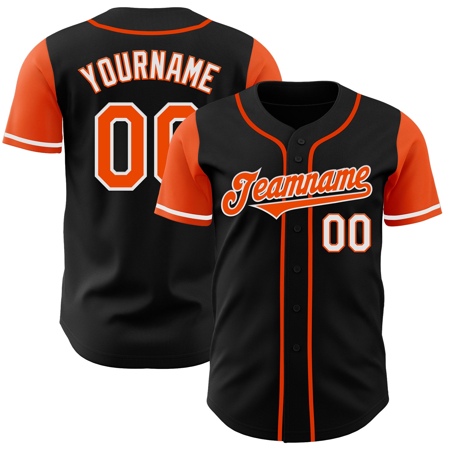 Jerseytrend Black Orange White Two Tone Personalized Baseball Jersey For Fans
