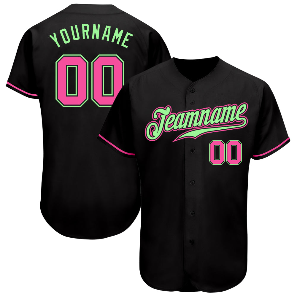 Jerseytrend Black Pink Pea Green Personalized Baseball Jersey For Fans