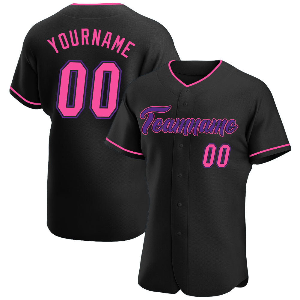 Jerseytrend Black Pink Purple Personalized Baseball Jersey For Fans
