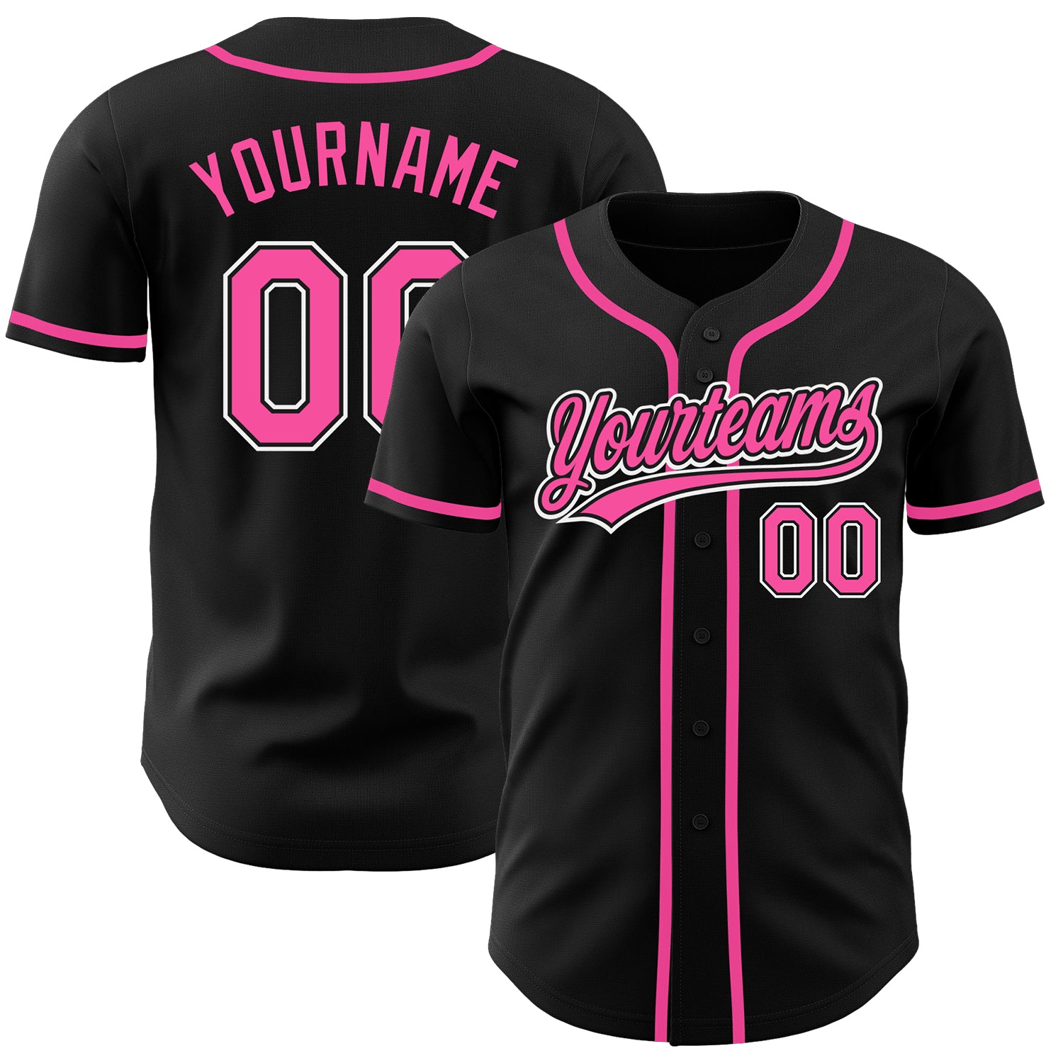 Jerseytrend Black Pink White Personalized Baseball Jersey For Fans