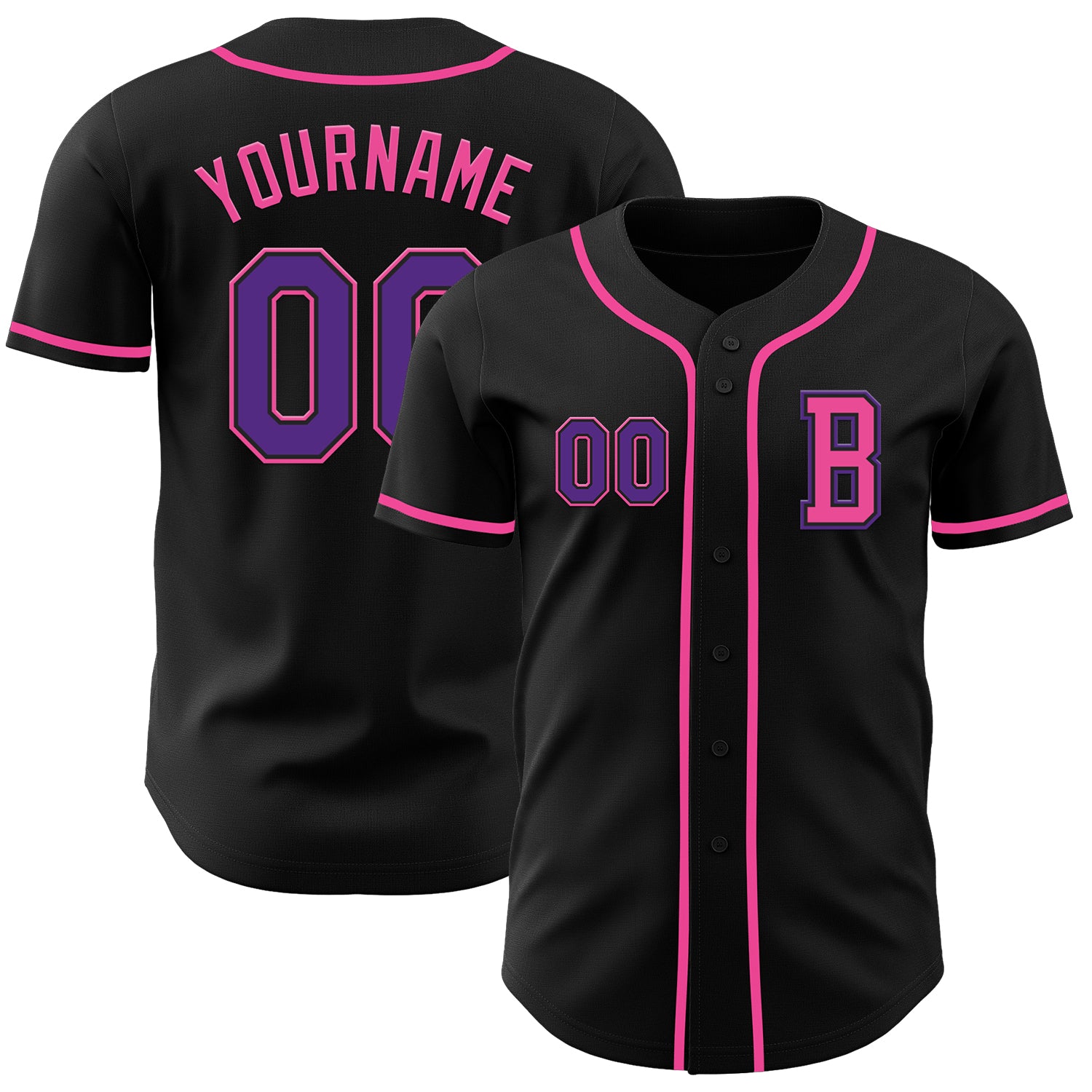 Mckenzieshoponline Black Purple Pink Personalized Baseball Jersey For Fans