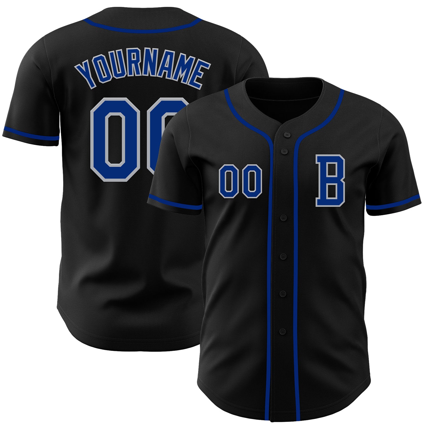Mckenzieshoponline Black Royal Gray Personalized Baseball Jersey For Fans