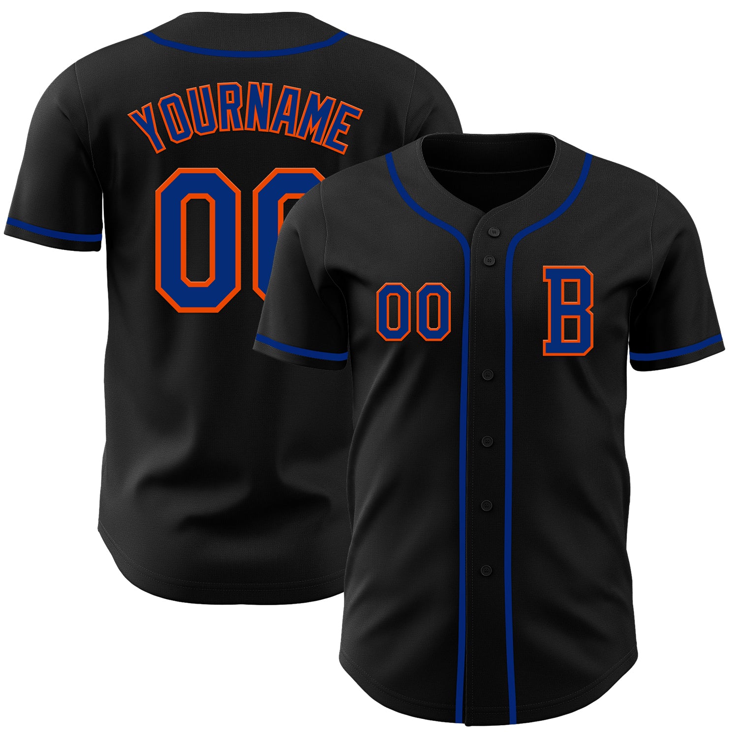 Mckenzieshoponline Black Royal Orange Personalized Baseball Jersey For Fans