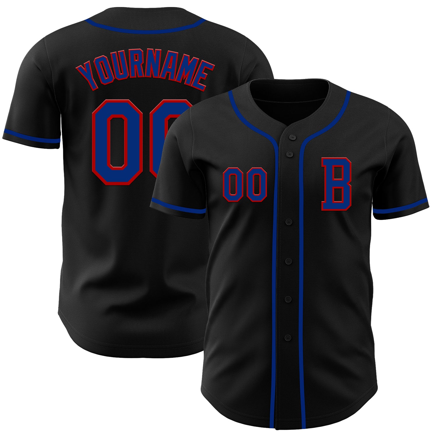 Mckenzieshoponline Black Royal Red Personalized Baseball Jersey For Fans
