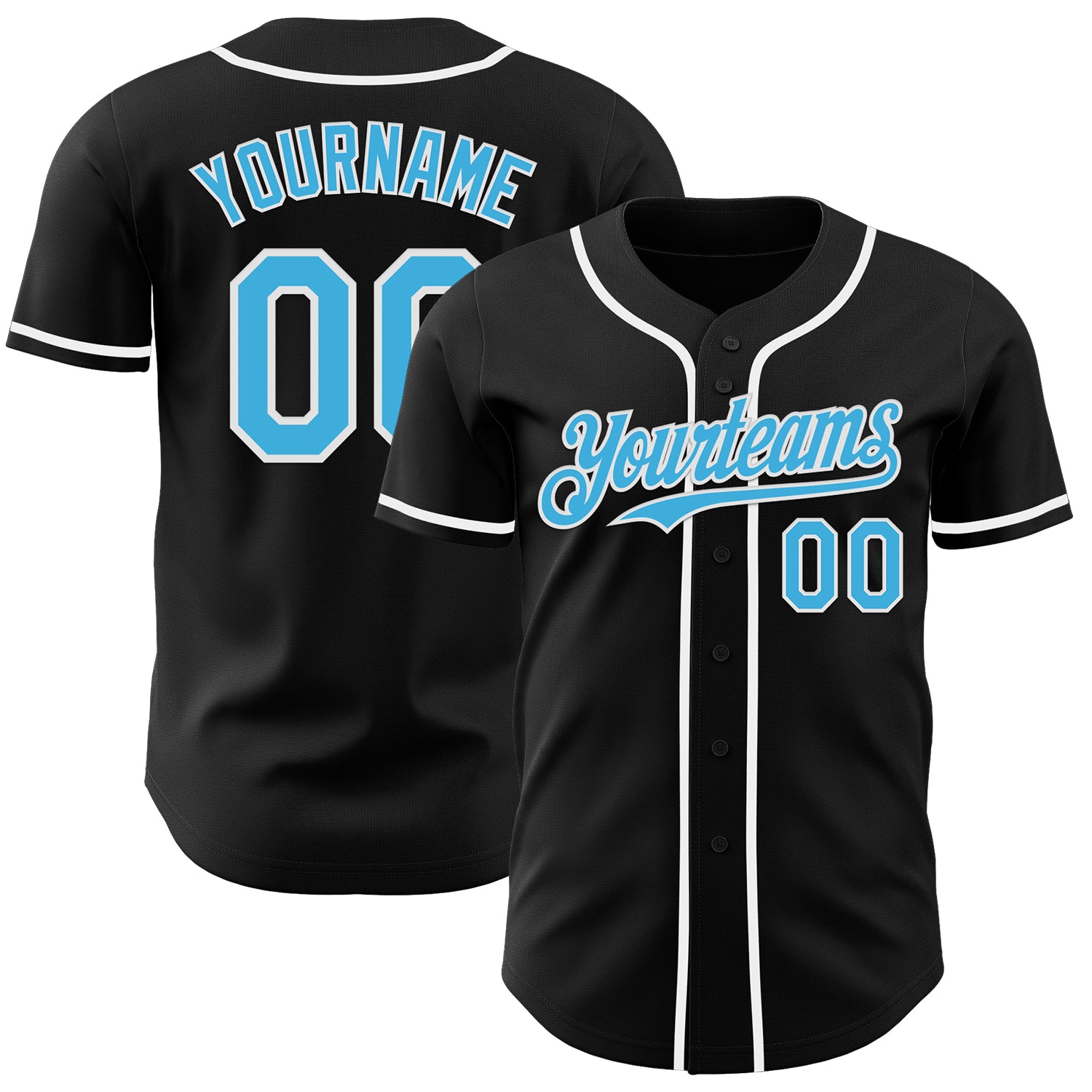 Mckenzieshoponline Black Sky Blue White Personalized Baseball Jersey For Fans