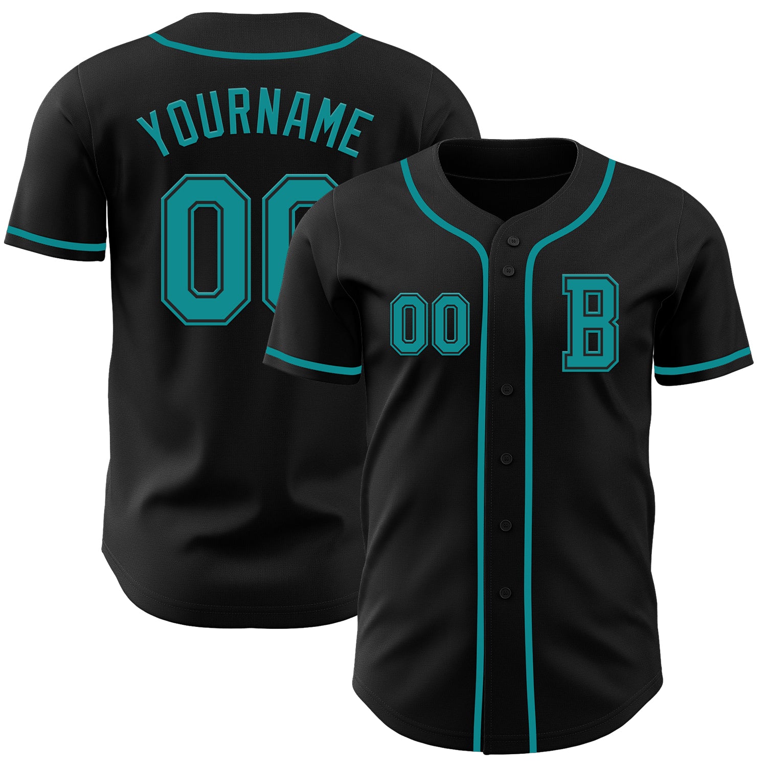Jerseytrend Black Teal Personalized Baseball Jersey For Fans