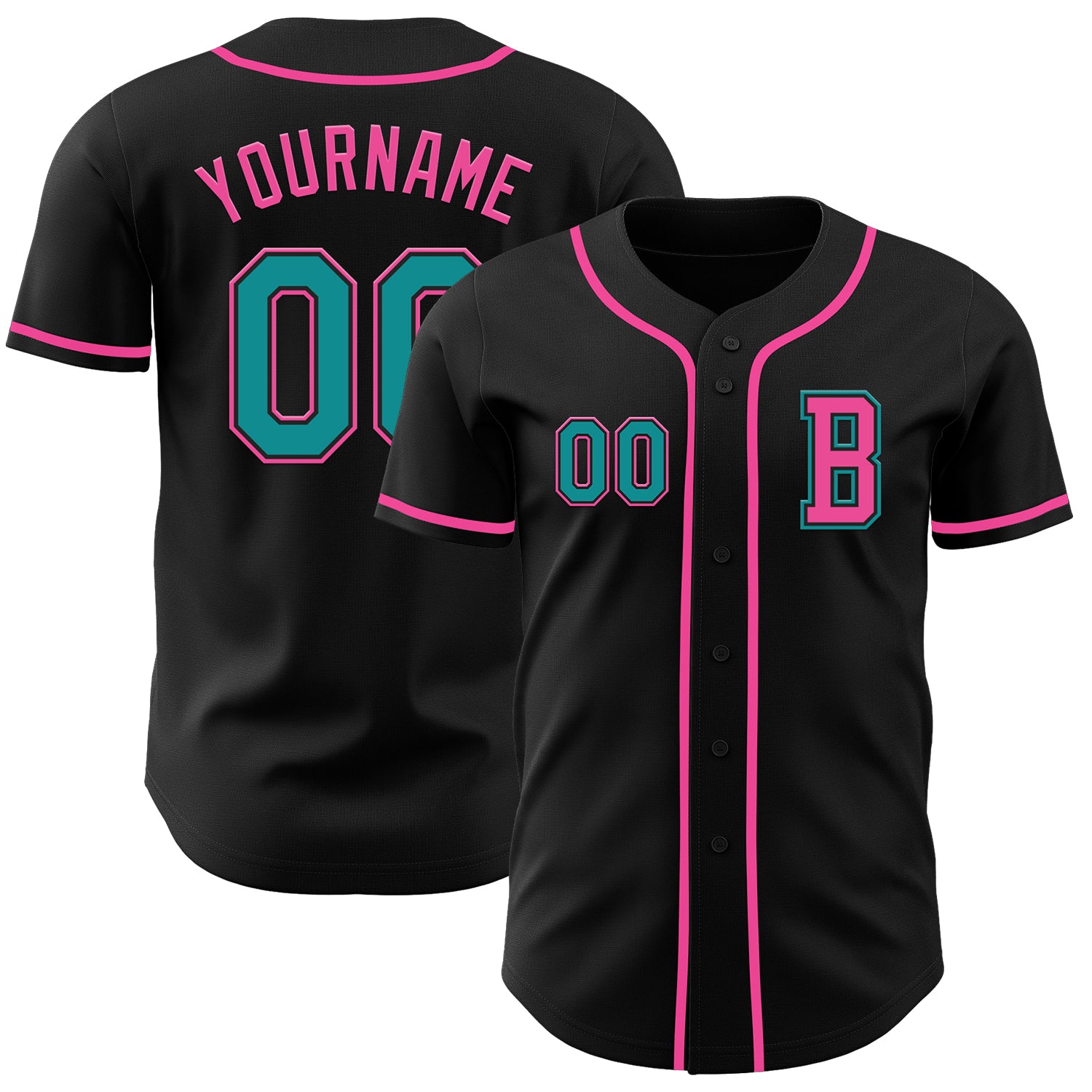 Mckenzieshoponline Black Teal Pink Personalized Baseball Jersey For Fans