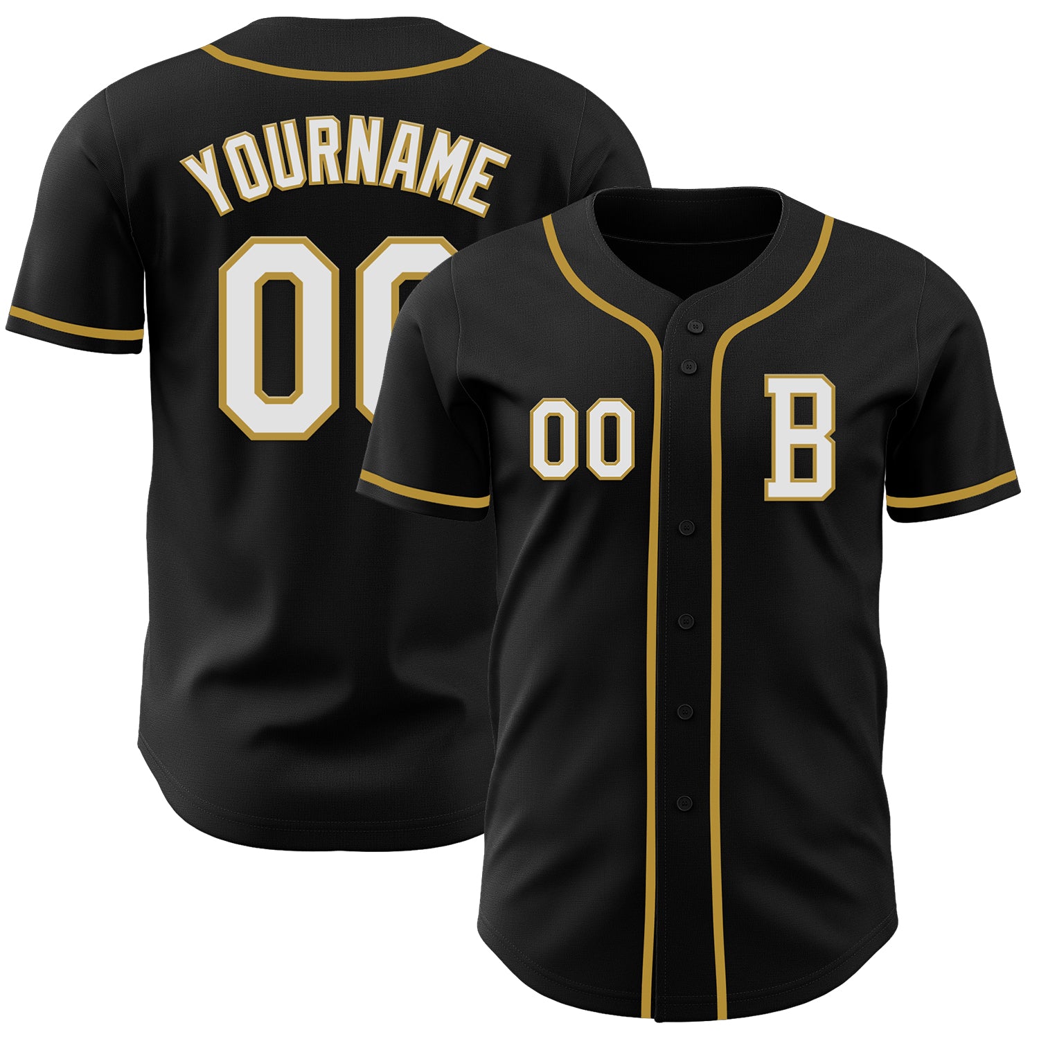 Mckenzieshoponline Black White Old Gold Personalized Baseball Jersey For Fans