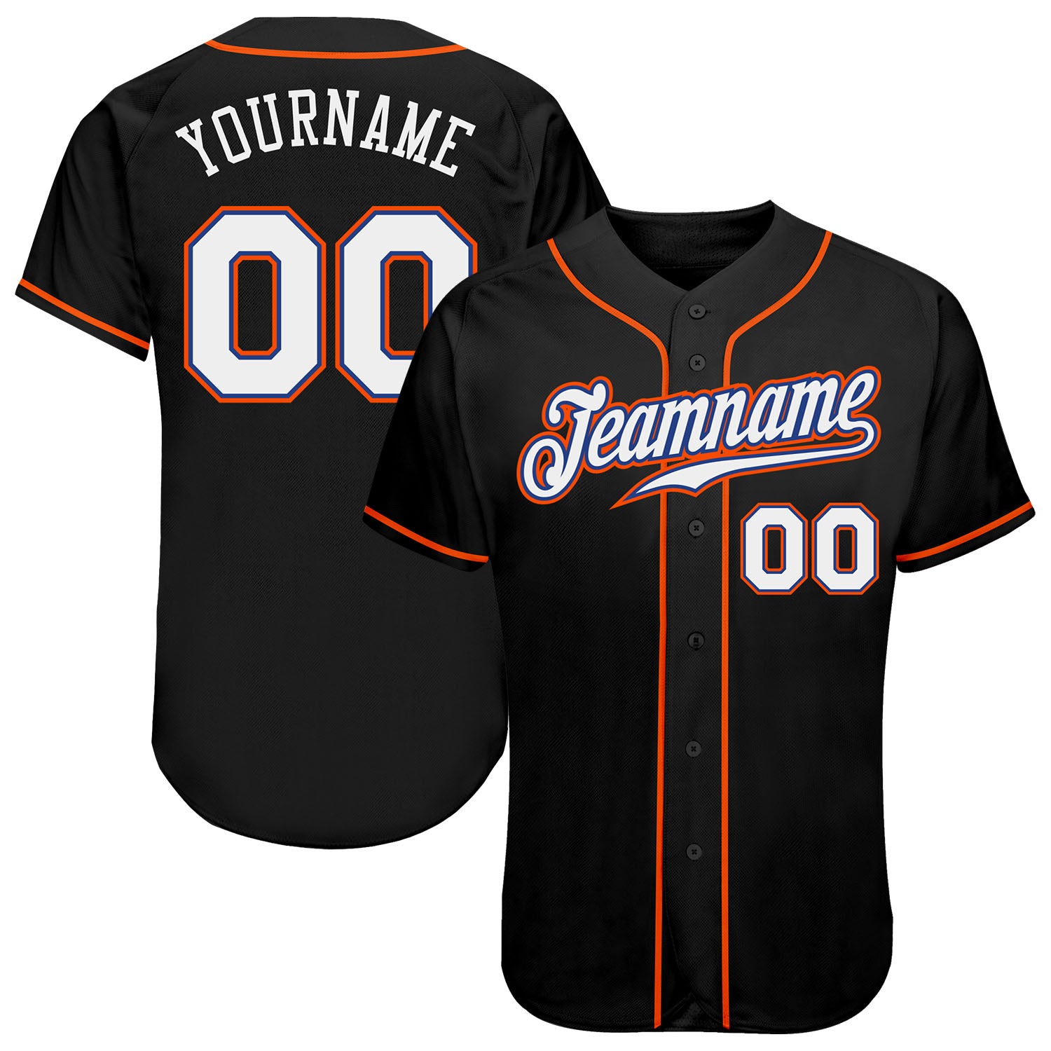 Jerseytrend Black White Orange Personalized Baseball Jersey For Fans