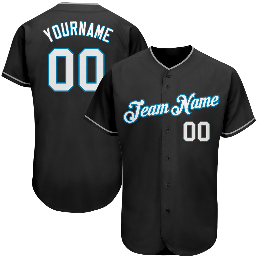 Jerseytrend Black White Panther Blue Personalized Baseball Jersey For Fans