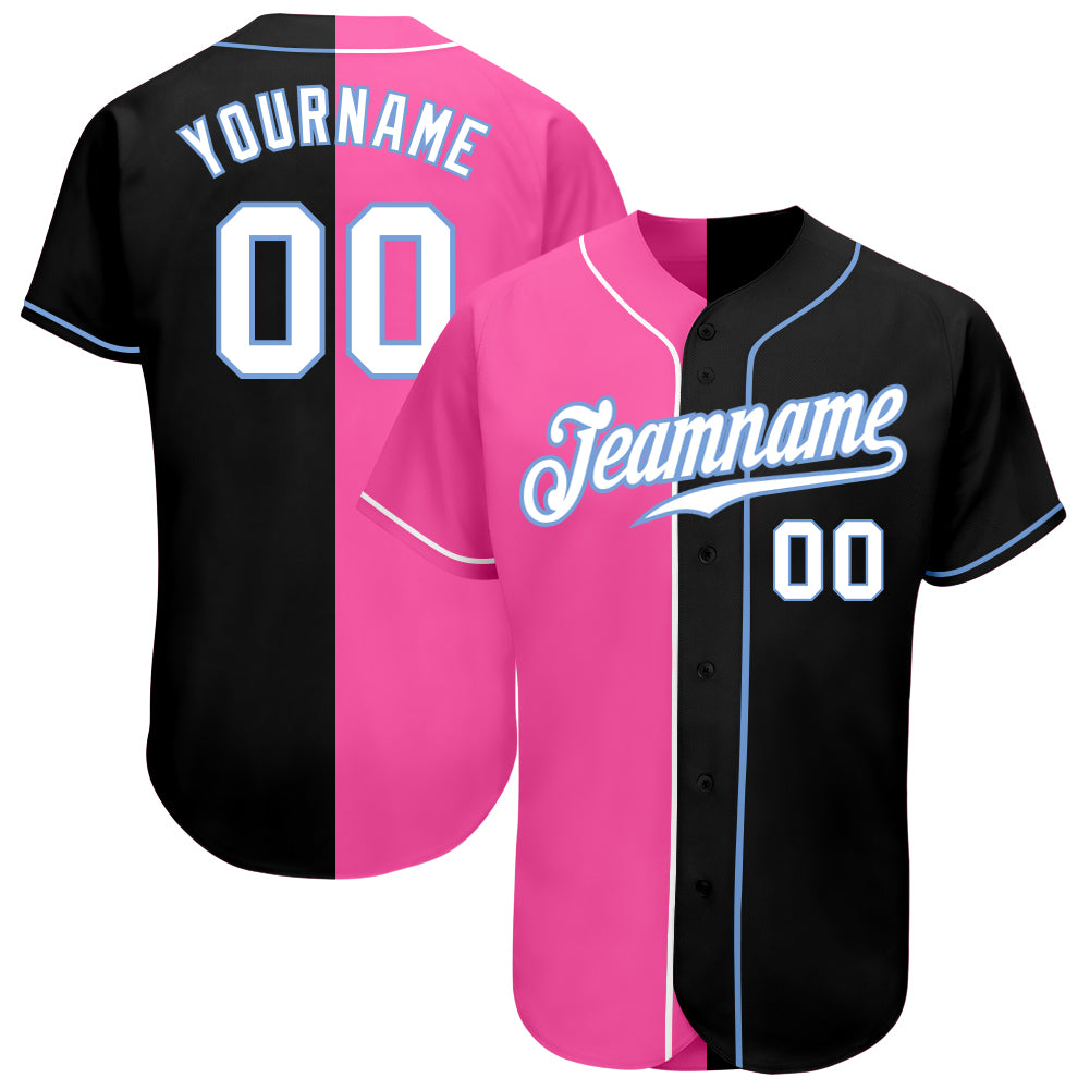 Mckenzieshoponline Black White Pink Split Fashion Personalized Baseball Jersey For Fans