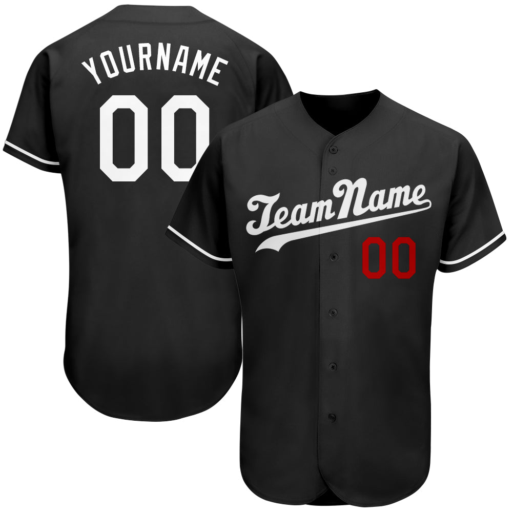 Jerseytrend Black White Red Personalized Baseball Jersey For Fans