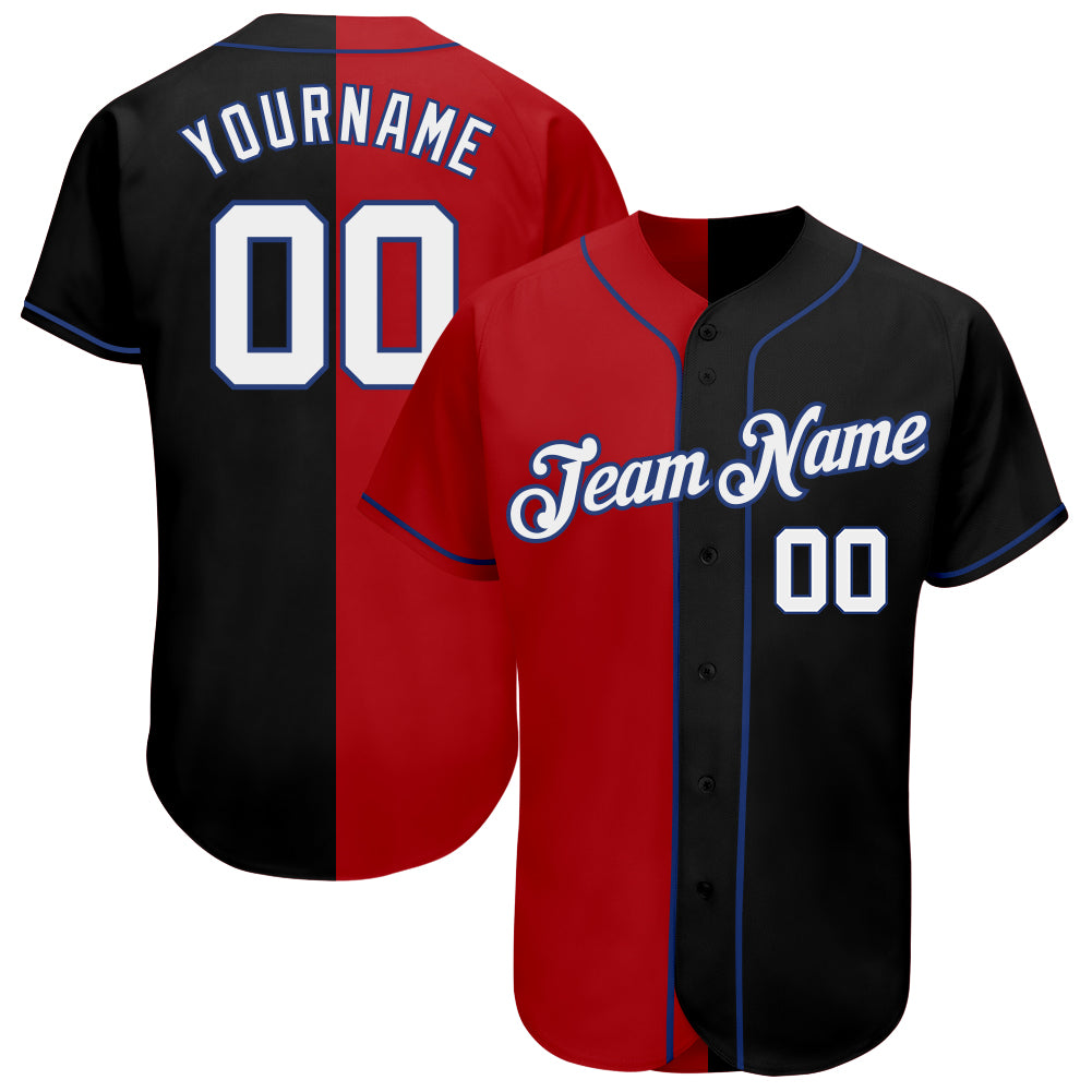 Mckenzieshoponline Black White Red Royal Split Fashion Personalized Baseball Jersey For Fans