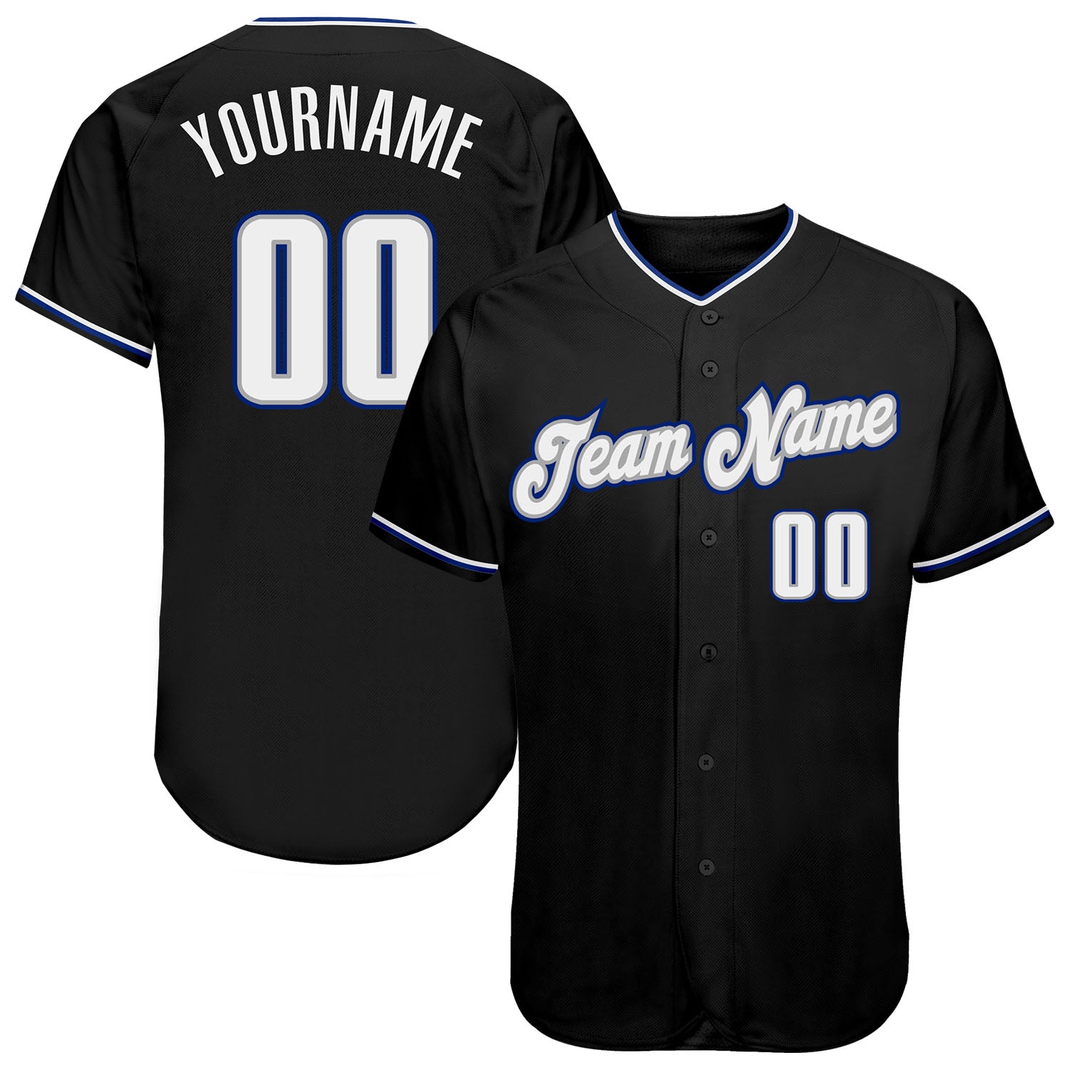Mckenzieshoponline Black White Royal Personalized Baseball Jersey For Fans