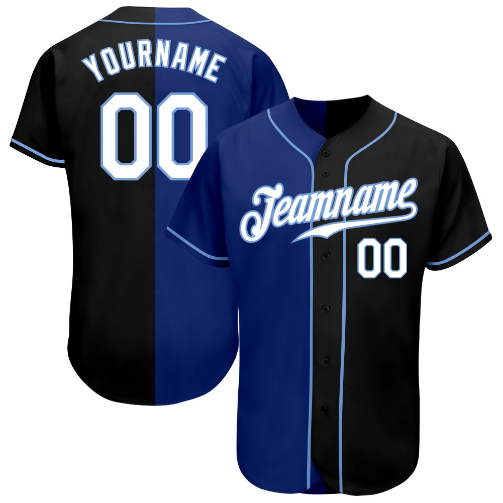 Mckenzieshoponline Black White Royal Split Fashion Personalized Baseball Jersey For Fans