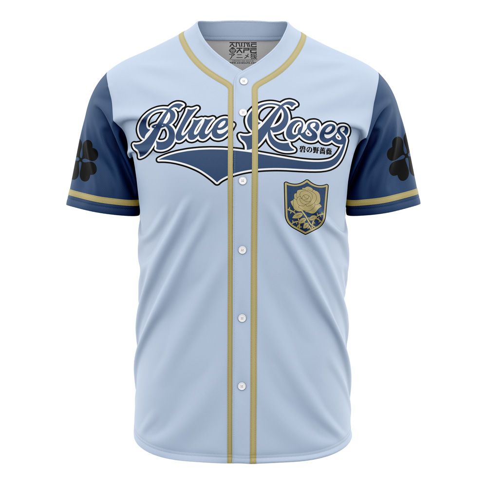Mckenzieshoponline Blue Roses Black Clover Personalized Baseball Jersey For Fans