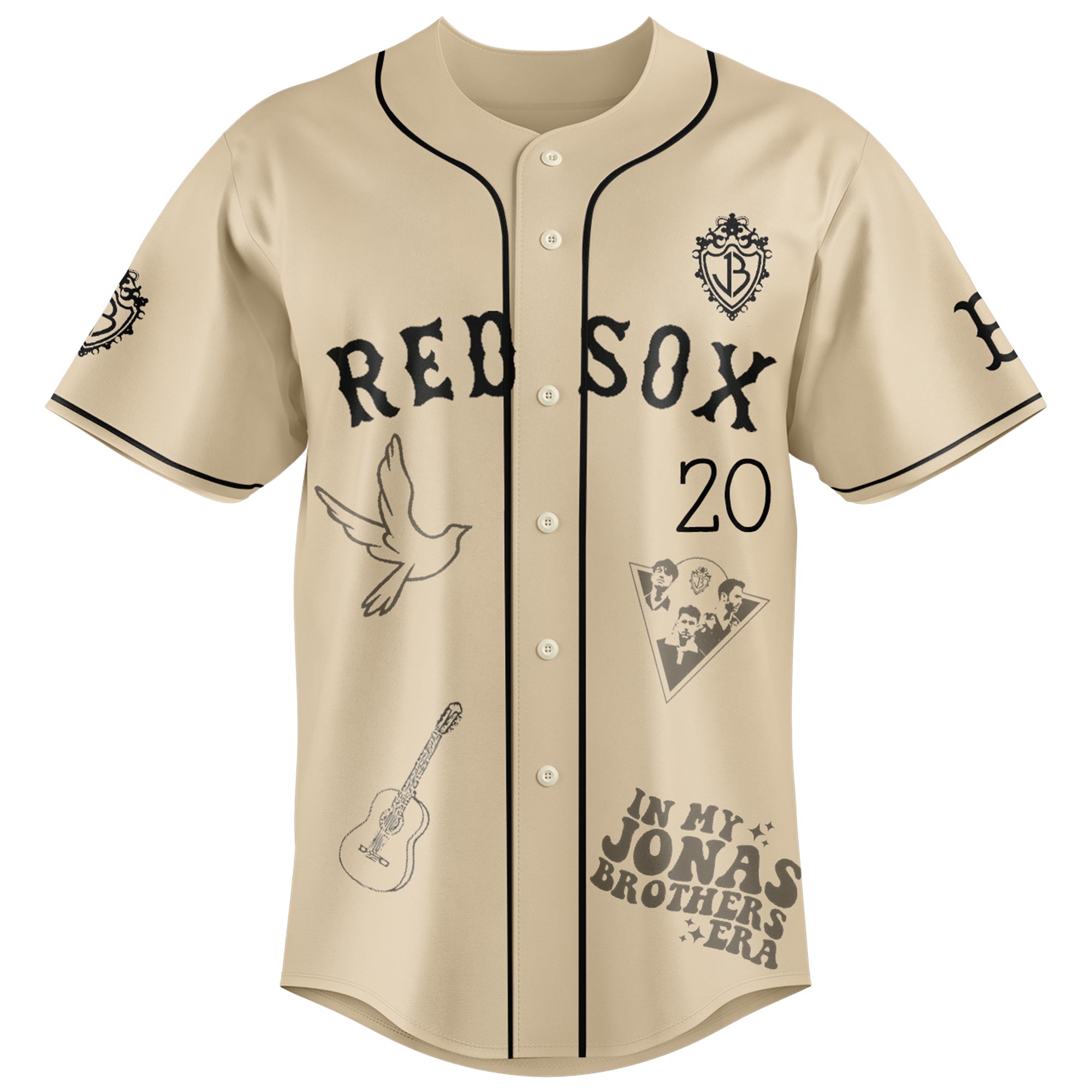 Jerseytrend Boston Red Sox MLB x Greetings From Jonas Brothers Personalized Baseball Jersey For Fans - Image 4