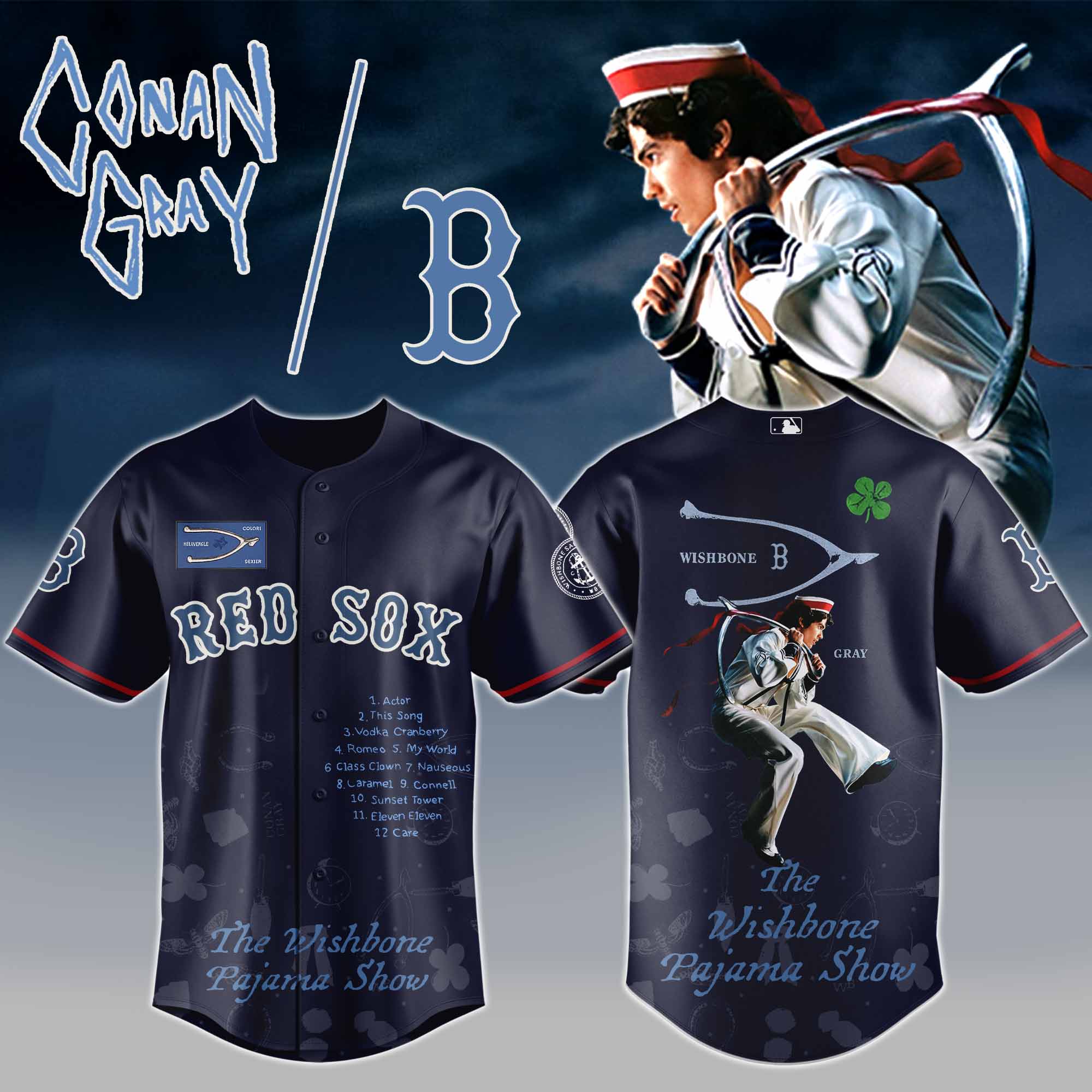 Jerseytrend Boston Red Sox MLB x The Wishbone Pajama Show Personalized Baseball Jersey For Fans