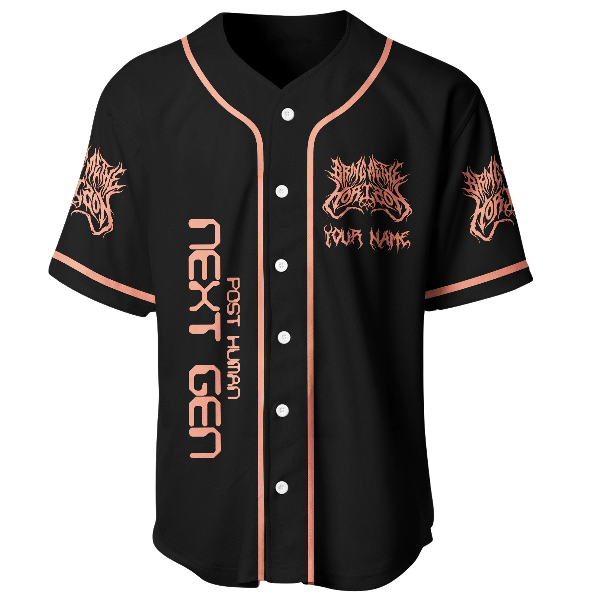 Jerseytrend Bring Me the Horizon Post Human Next Gen Personalized Baseball Jersey For Fans - Image 4