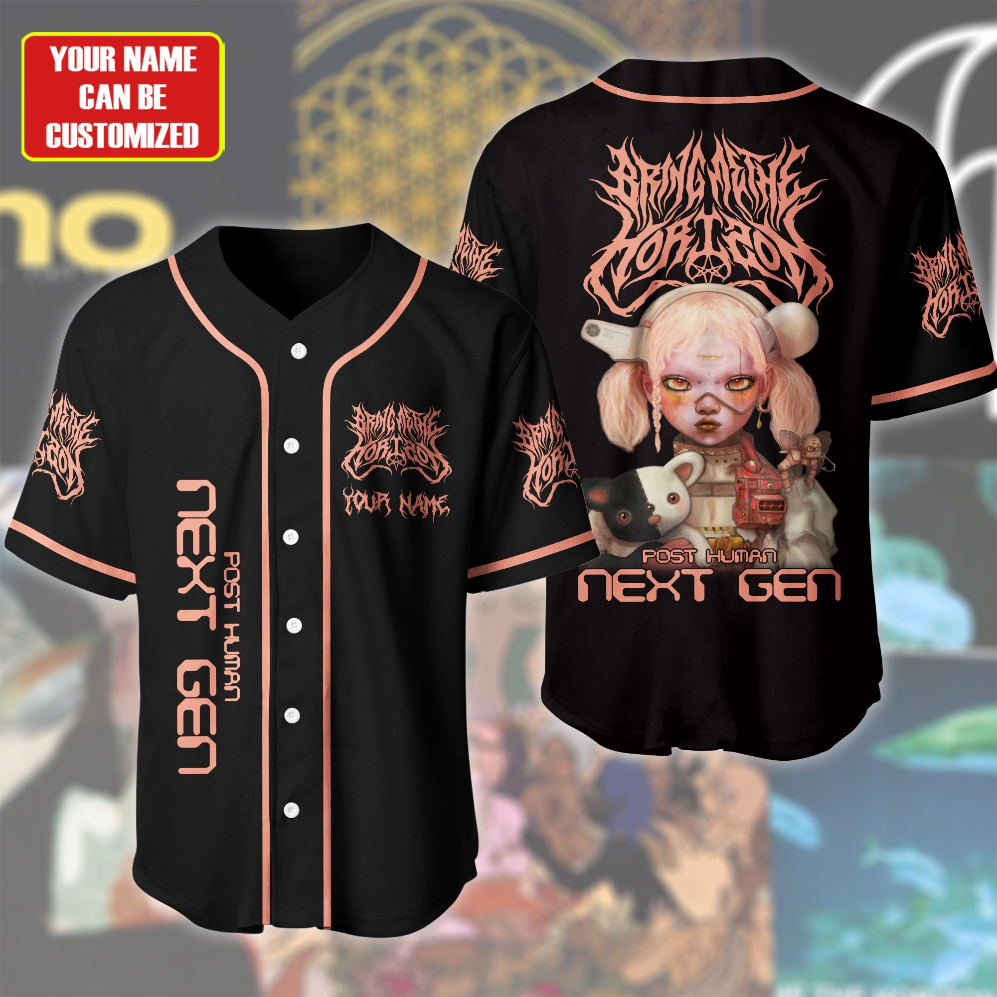 Jerseytrend Bring Me the Horizon Post Human Next Gen Personalized Baseball Jersey For Fans