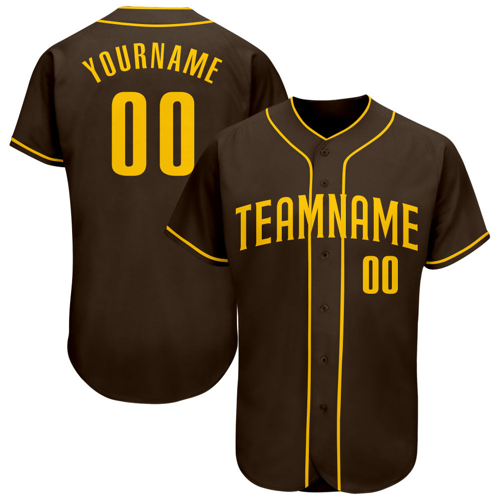 Mckenzieshoponline Brown Gold Personalized Baseball Jersey For Fans