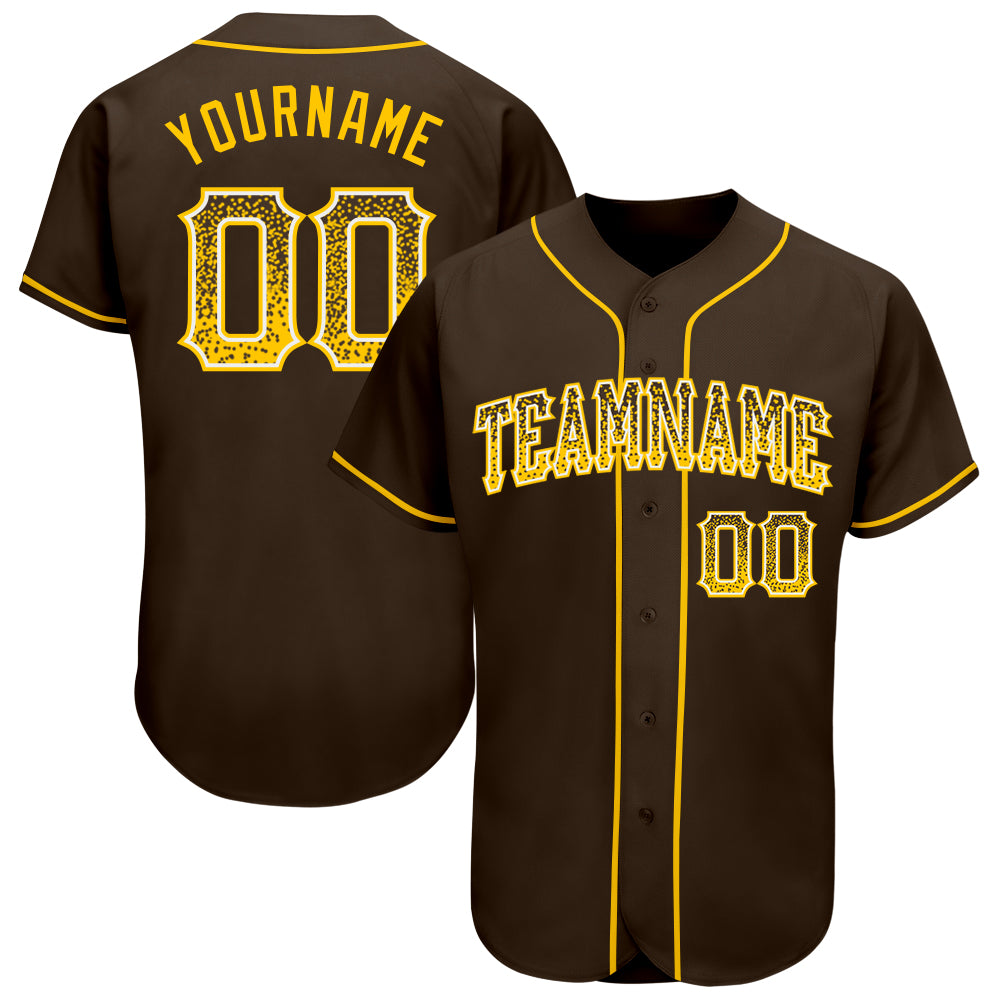 Mckenzieshoponline Brown Gold White Drift Fashion Personalized Baseball Jersey For Fans
