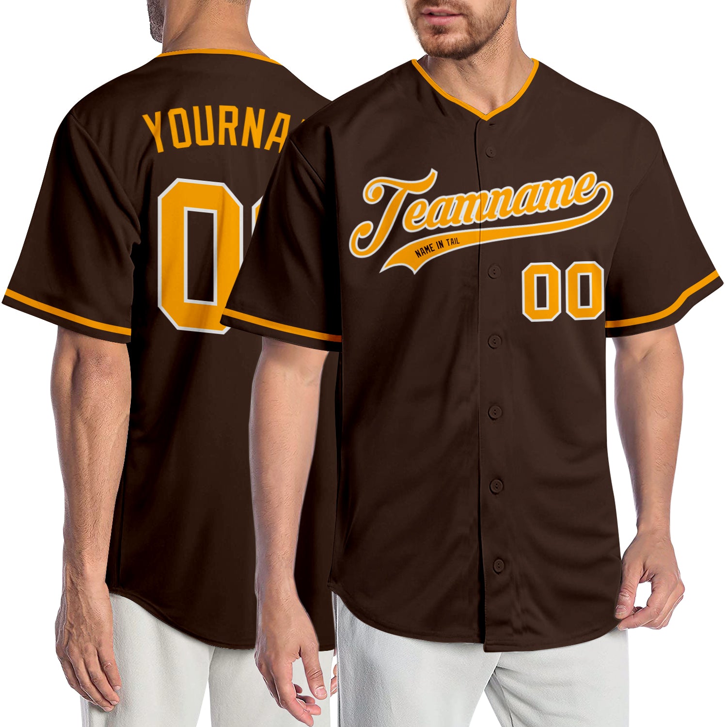 Mckenzieshoponline Brown Gold White Personalized Baseball Jersey For Fans