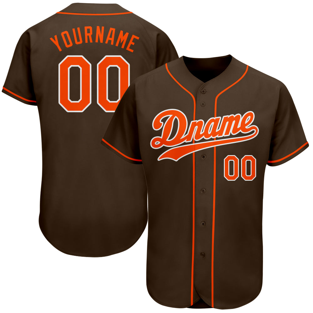 Mckenzieshoponline Brown Orange White Personalized Baseball Jersey For Fans