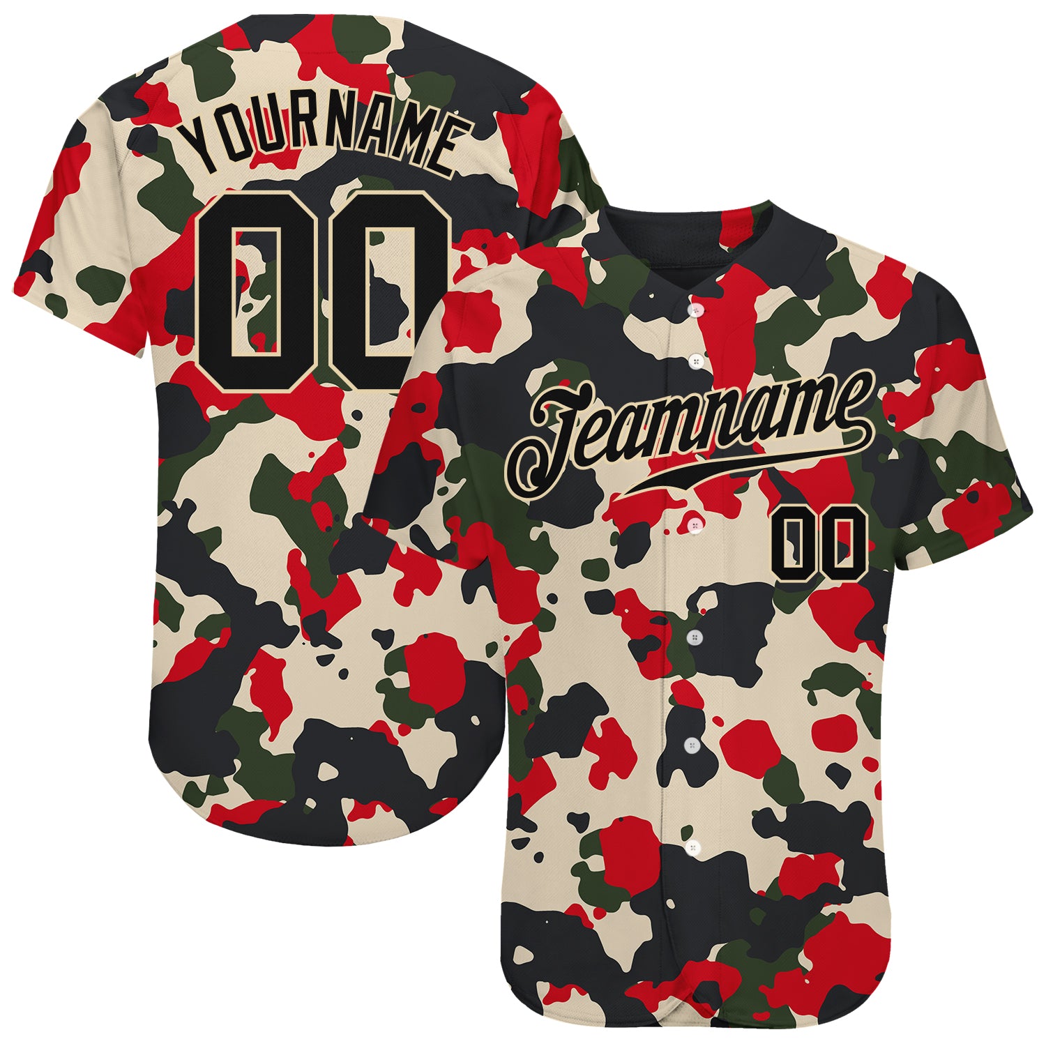 Jerseytrend Camo Black Cream Salute To Service Personalized Baseball Jersey For Fans