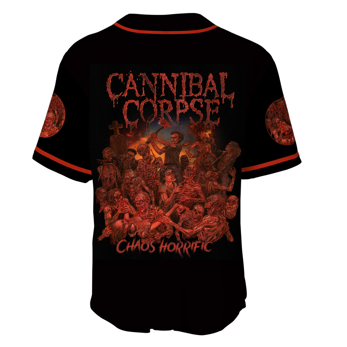 Jerseytrend Cannibal Corpse Chaos Horrific Personalized Baseball Jersey For Fans - Image 4