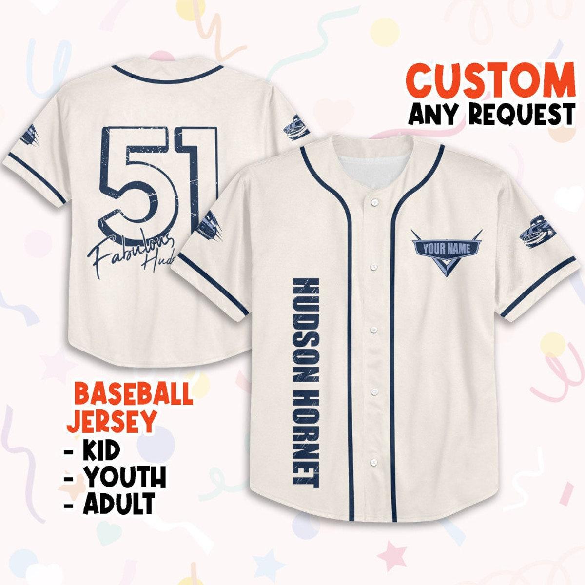 Mckenzieshoponline Cars Fabulous Hudson Hornet Personalized Baseball Jersey For Fans - Image 2