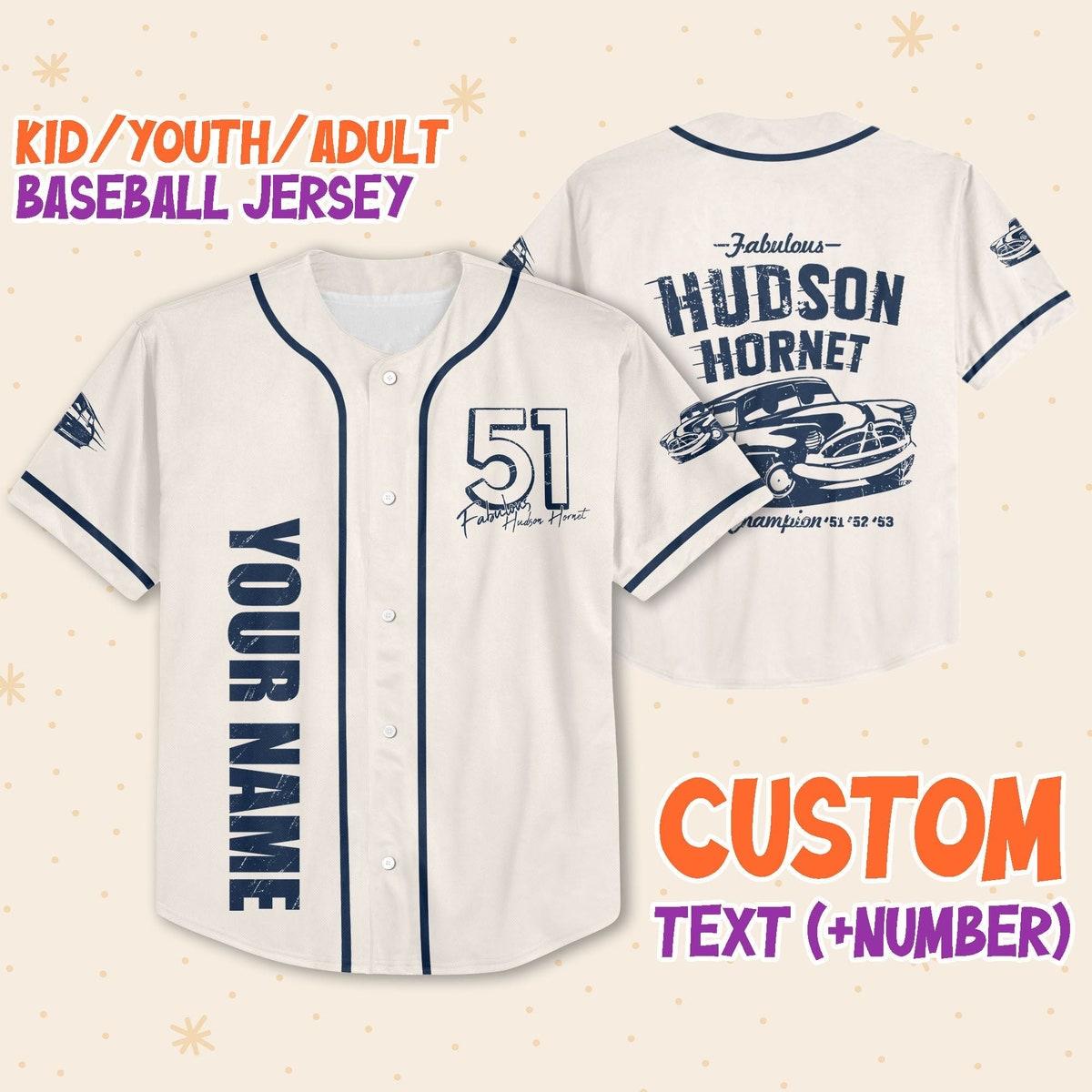 Mckenzieshoponline Cars Hudson Hornet Piston Cup Champion Personalized Baseball Jersey For Fans - Image 2