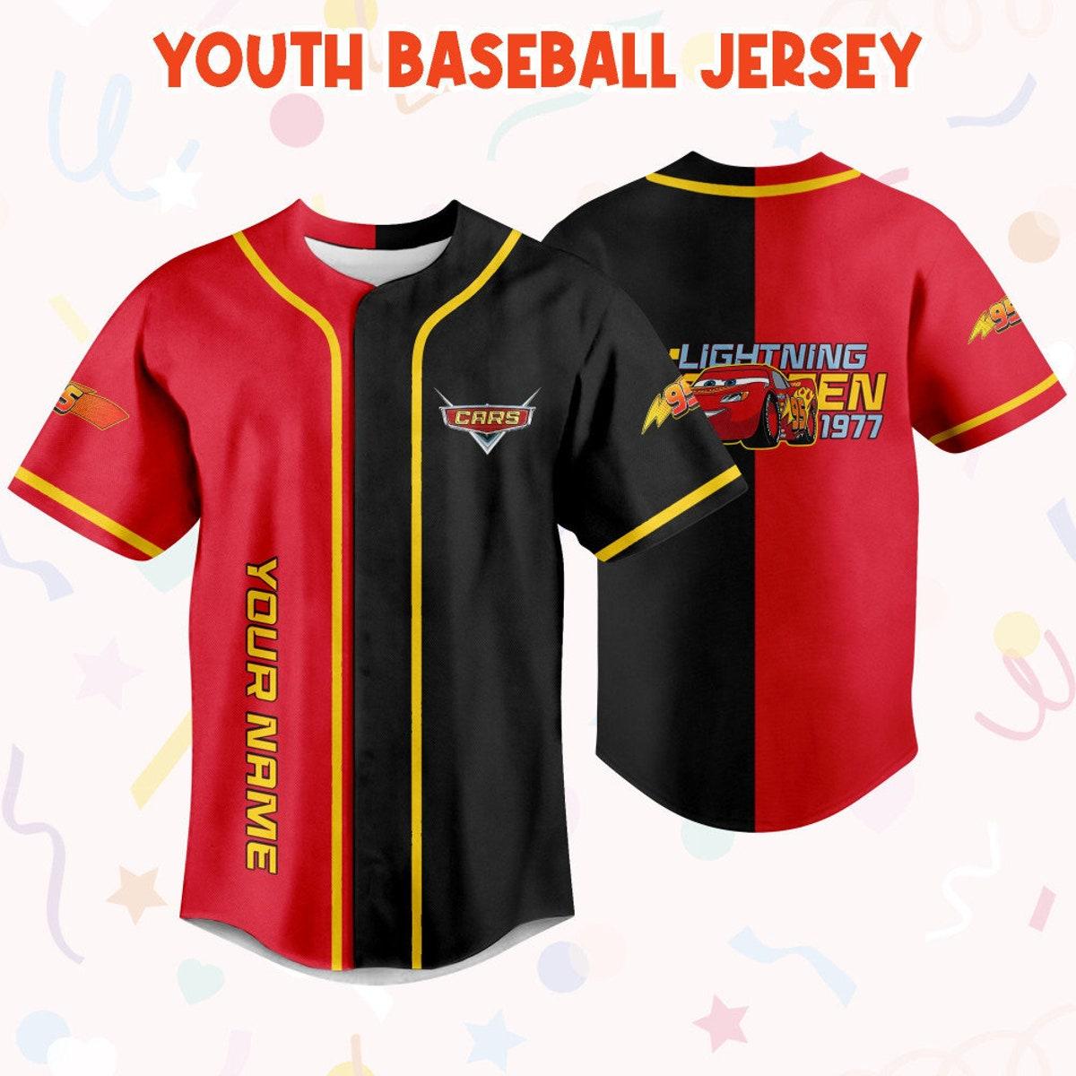 Mckenzieshoponline Cars Lightning Mcqueen 1977 Disney Birthday Personalized Baseball Jersey For Fans - Image 6