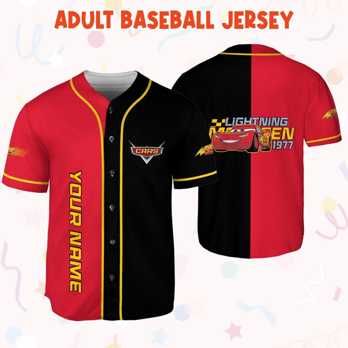 Mckenzieshoponline Cars Lightning Mcqueen 1977 Disney Birthday Personalized Baseball Jersey For Fans - Image 7