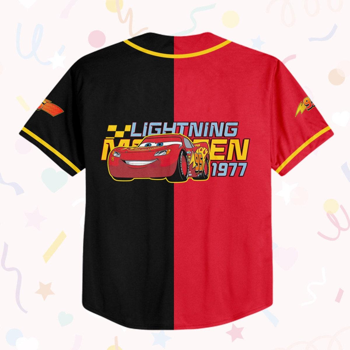 Mckenzieshoponline Cars Lightning Mcqueen 1977 Disney Birthday Personalized Baseball Jersey For Fans - Image 4