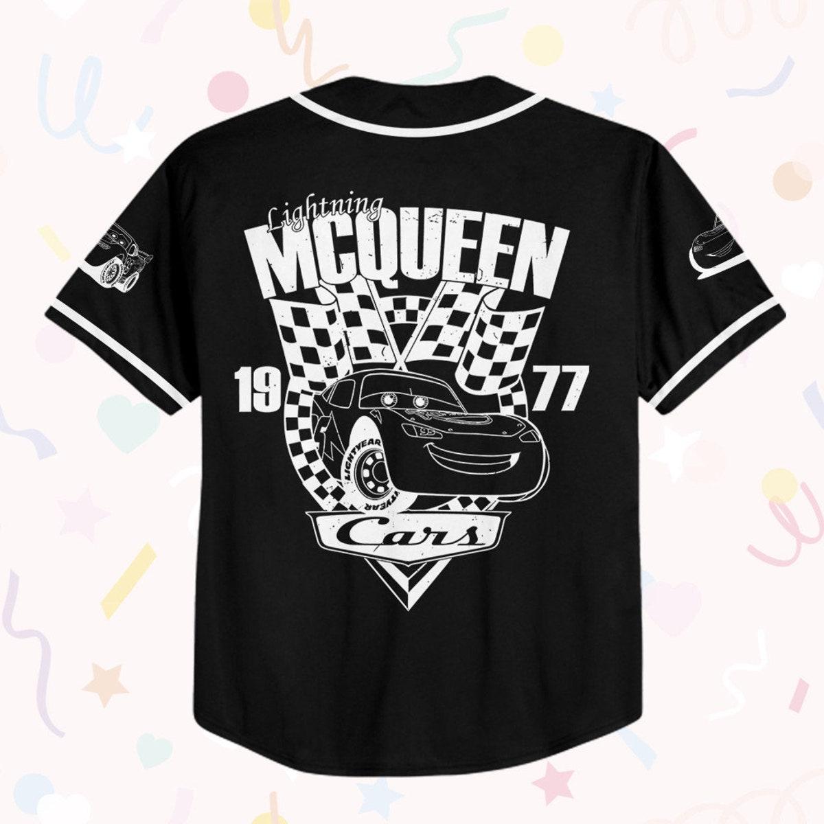 Mckenzieshoponline Cars Lightning Mcqueen Car 1977 Personalized Baseball Jersey For Fans - Image 4